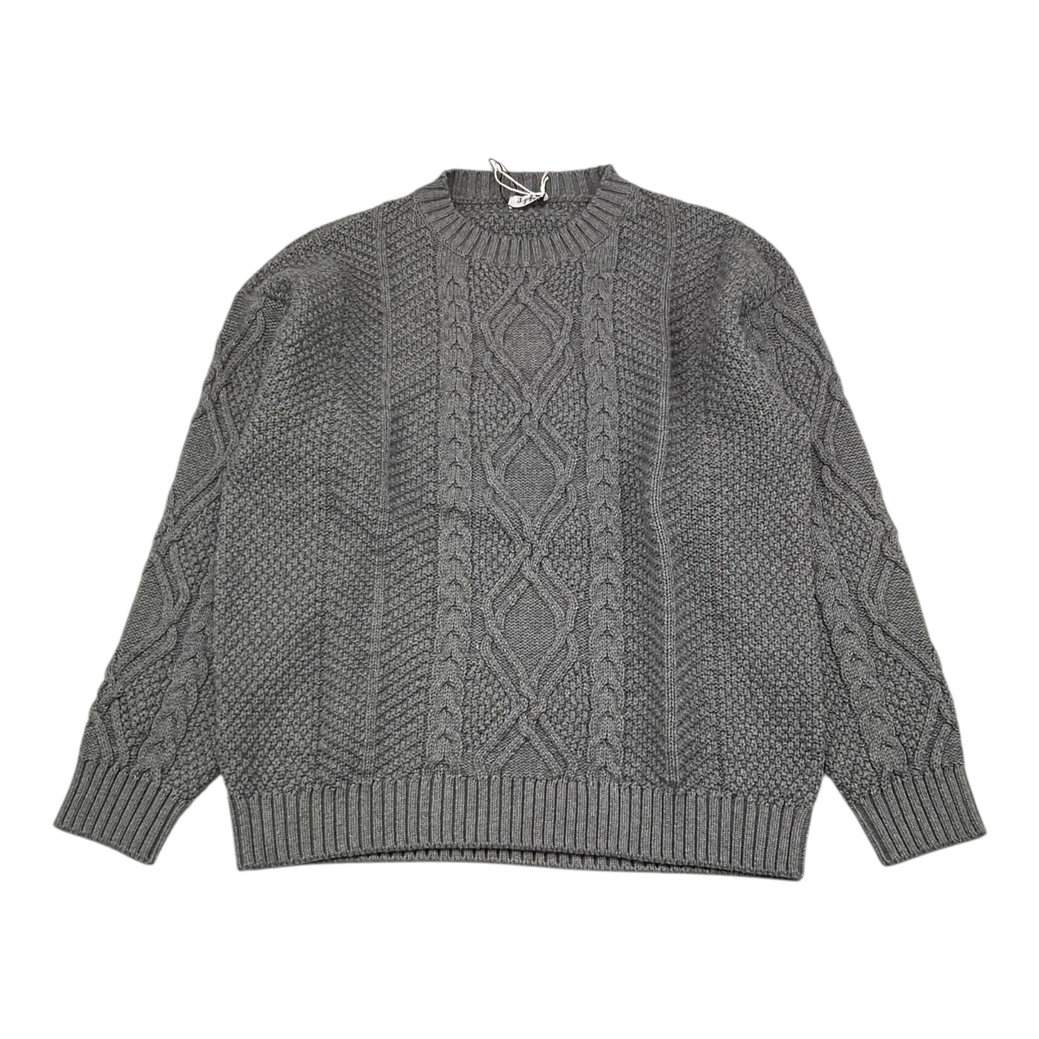 IL GUFO maglia tinta unita con ricami Grigio per Bambino A24MA470EM436 GRIGIO IL GUFO
