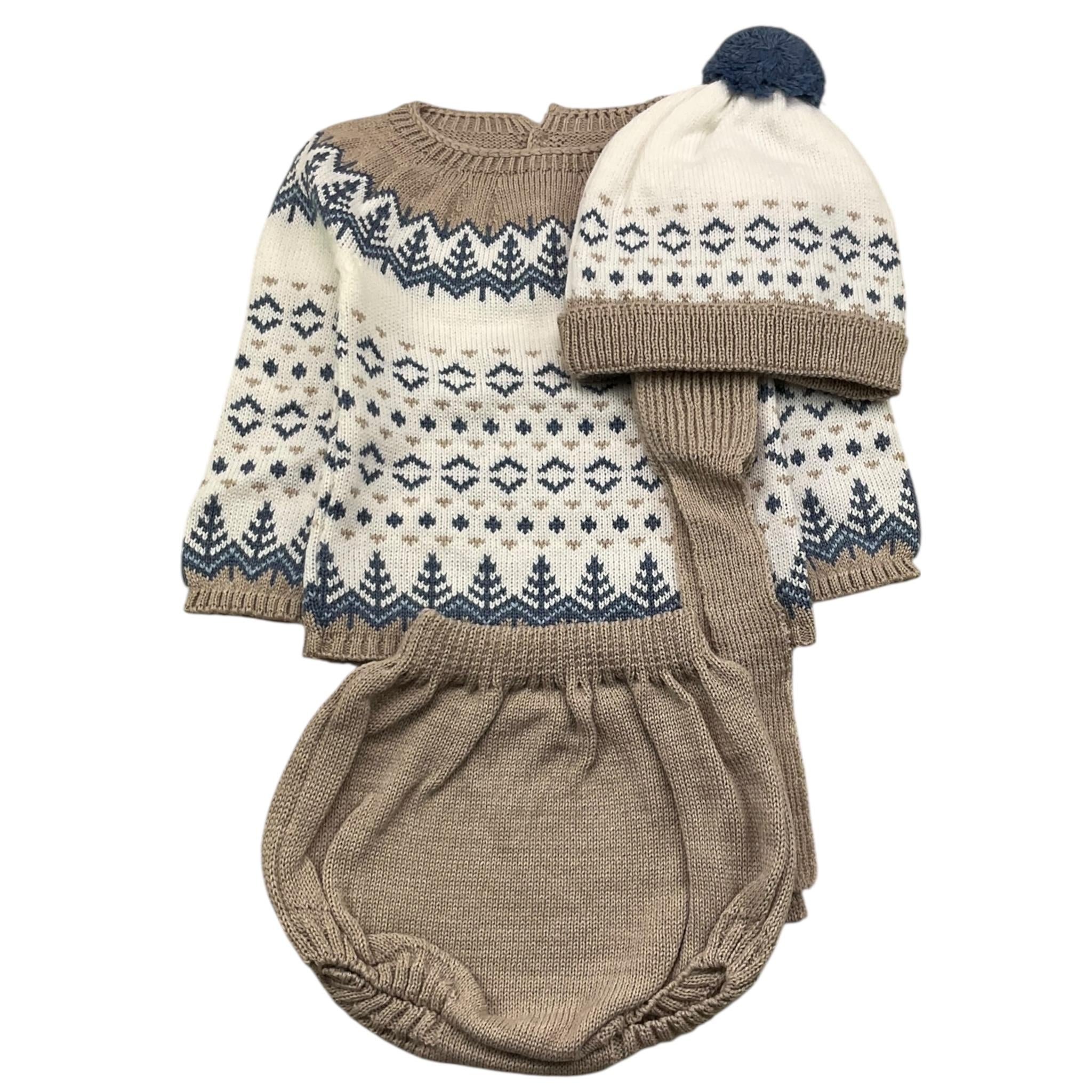 MAC ILUSIO'N completo 3 pezzi maglia-culotte-cappello Beige per Neonato 9441 BEIGE MAC ILUSIO'N