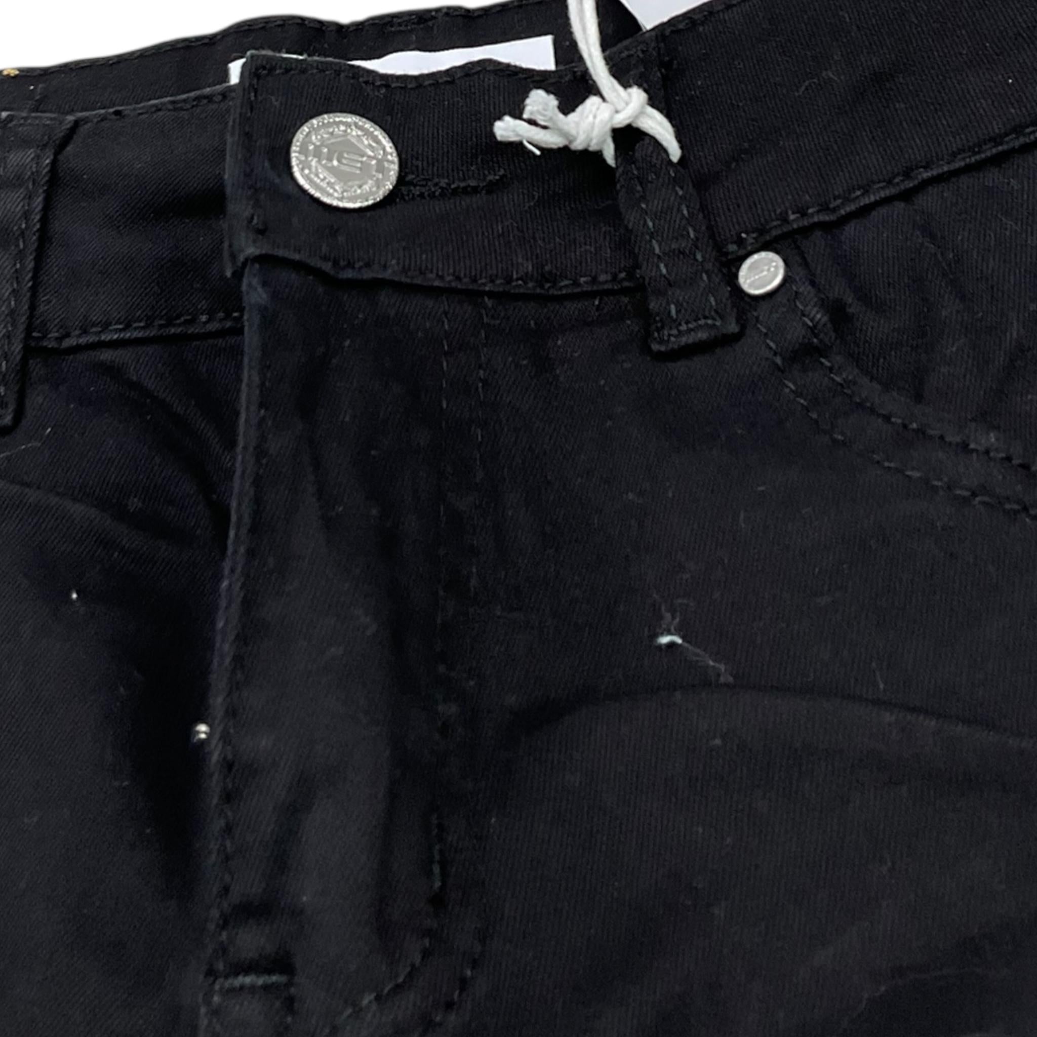 MET jeans tinta unita modello a zampa Nero per Bambina ME417 NERO MET