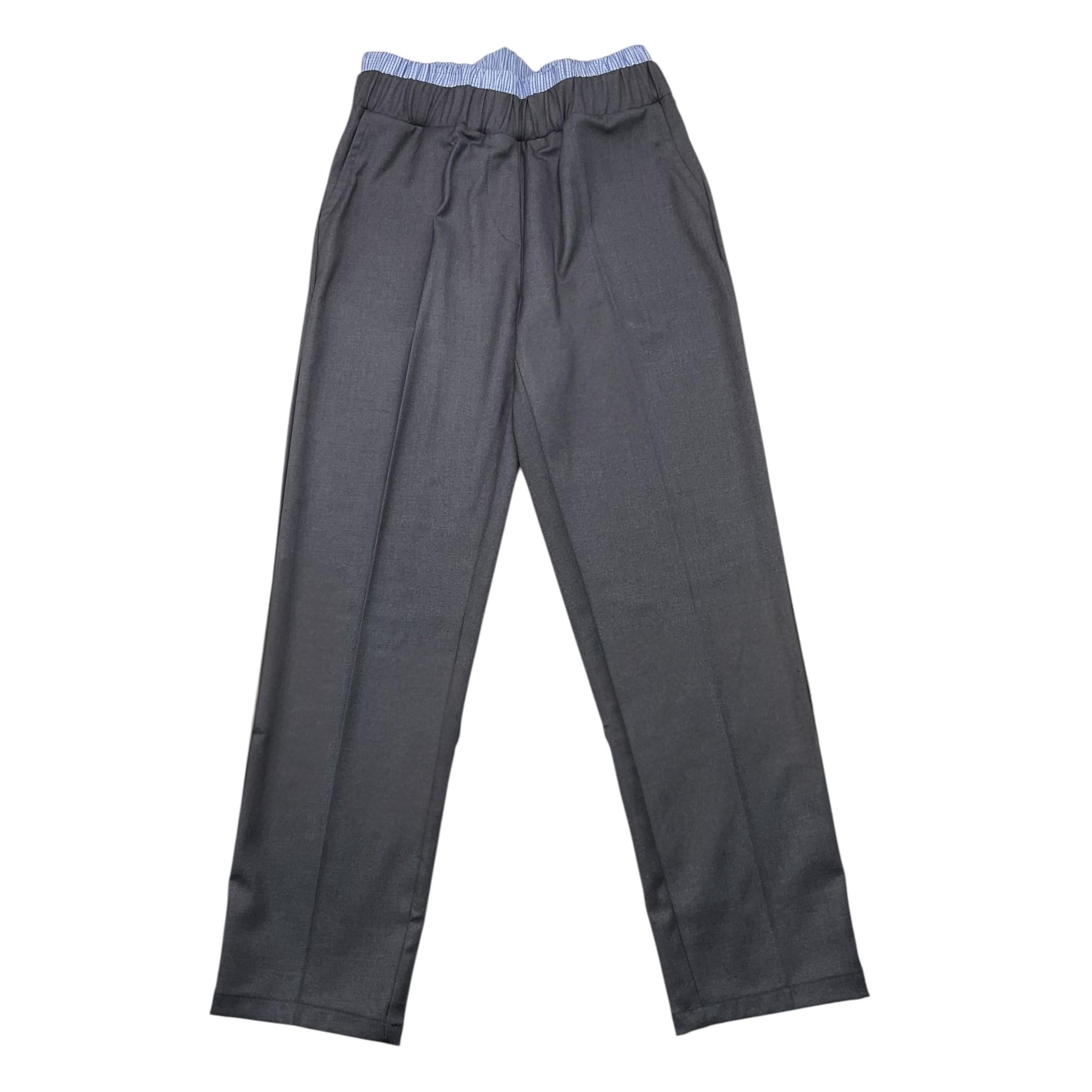 VICOLO pantalone tinta unita con elastico in contrasto Grigio per Bambina 3141P00090X GRIGIO VICOLO