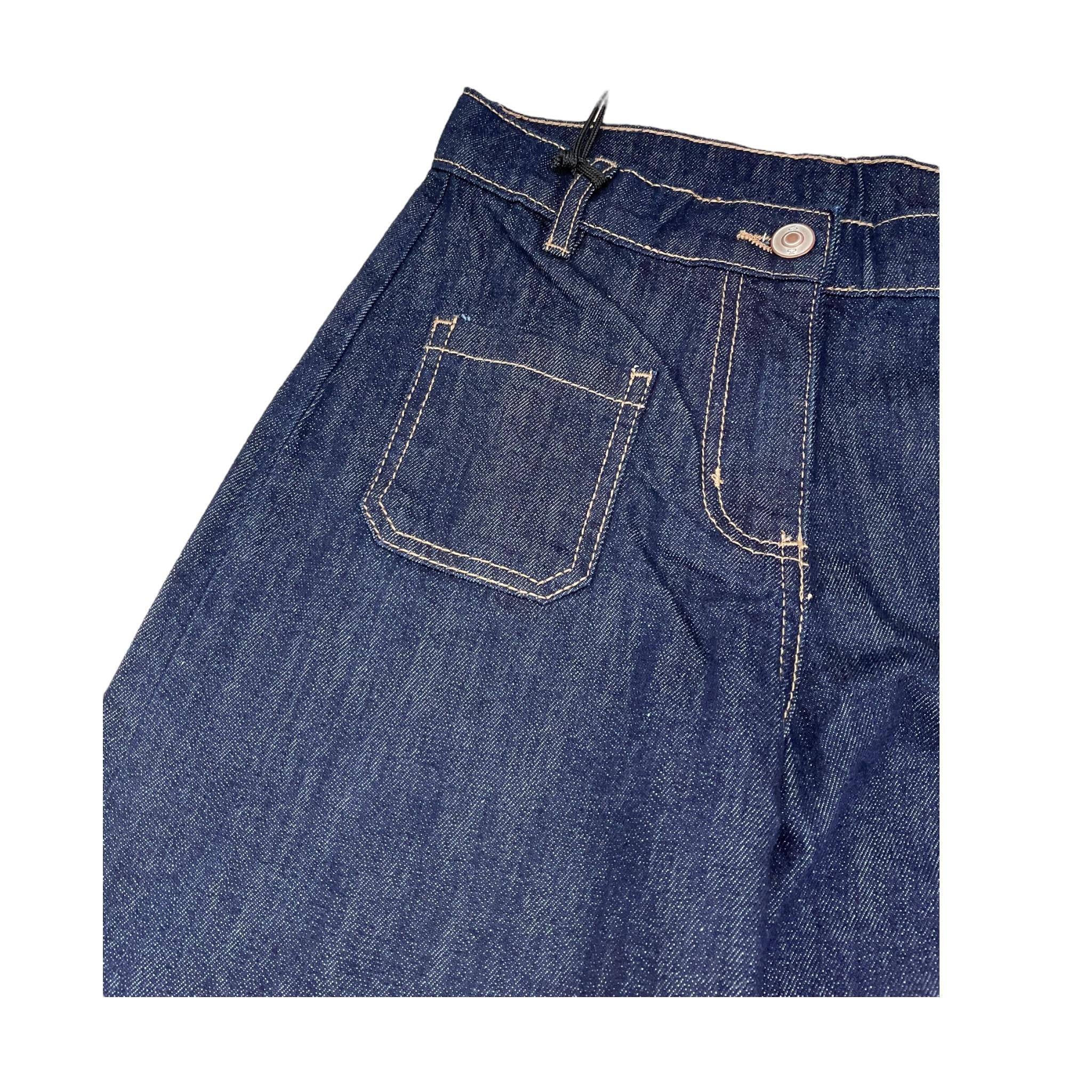 SARABANDA jeans tinta unita modello palazzo Blu per Bambina A719 BLU SARABANDA