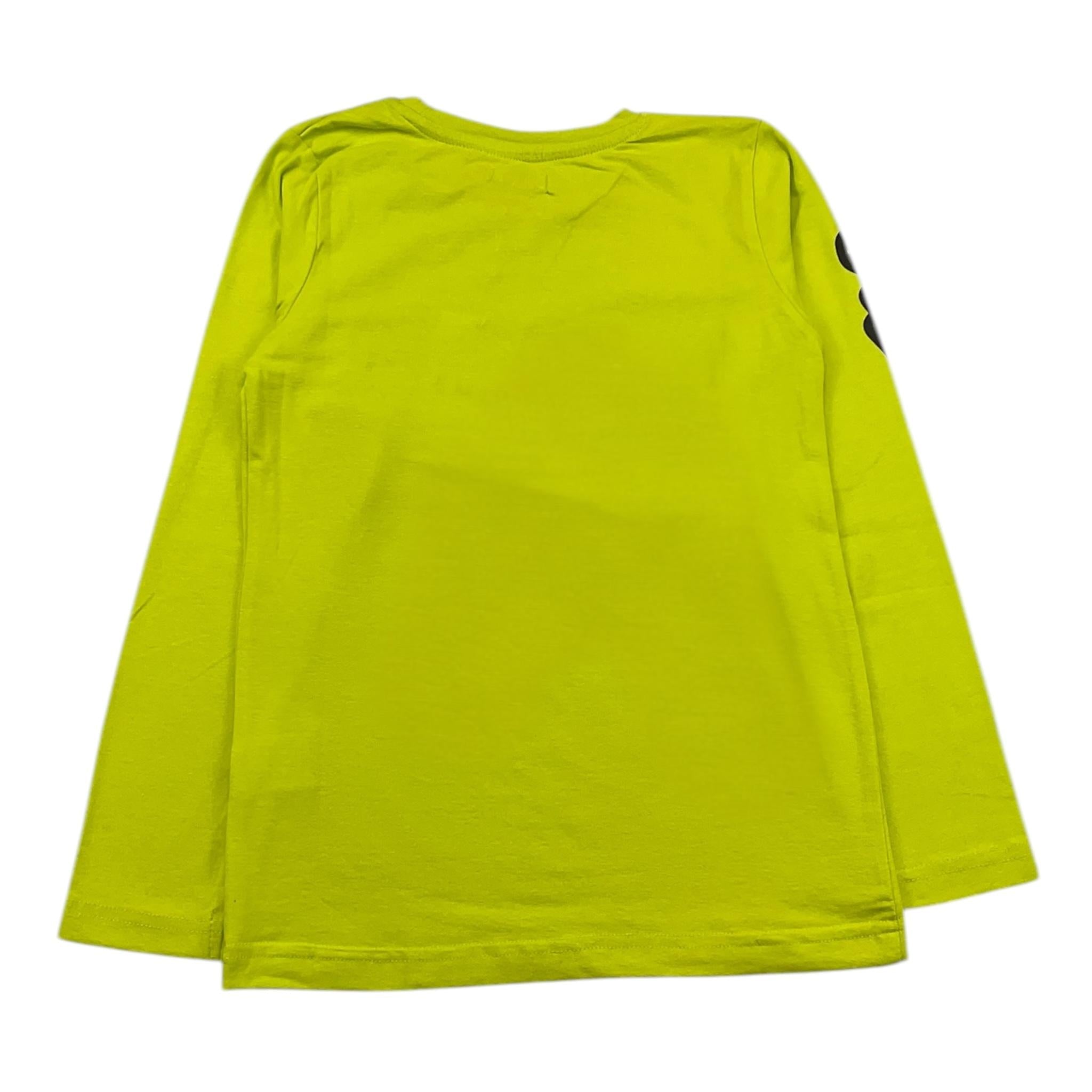 EMC shirt girocollo tinta unita con stampa in contrasto Verde acido per Bambino BX2313 VERDE ACIDO EMC
