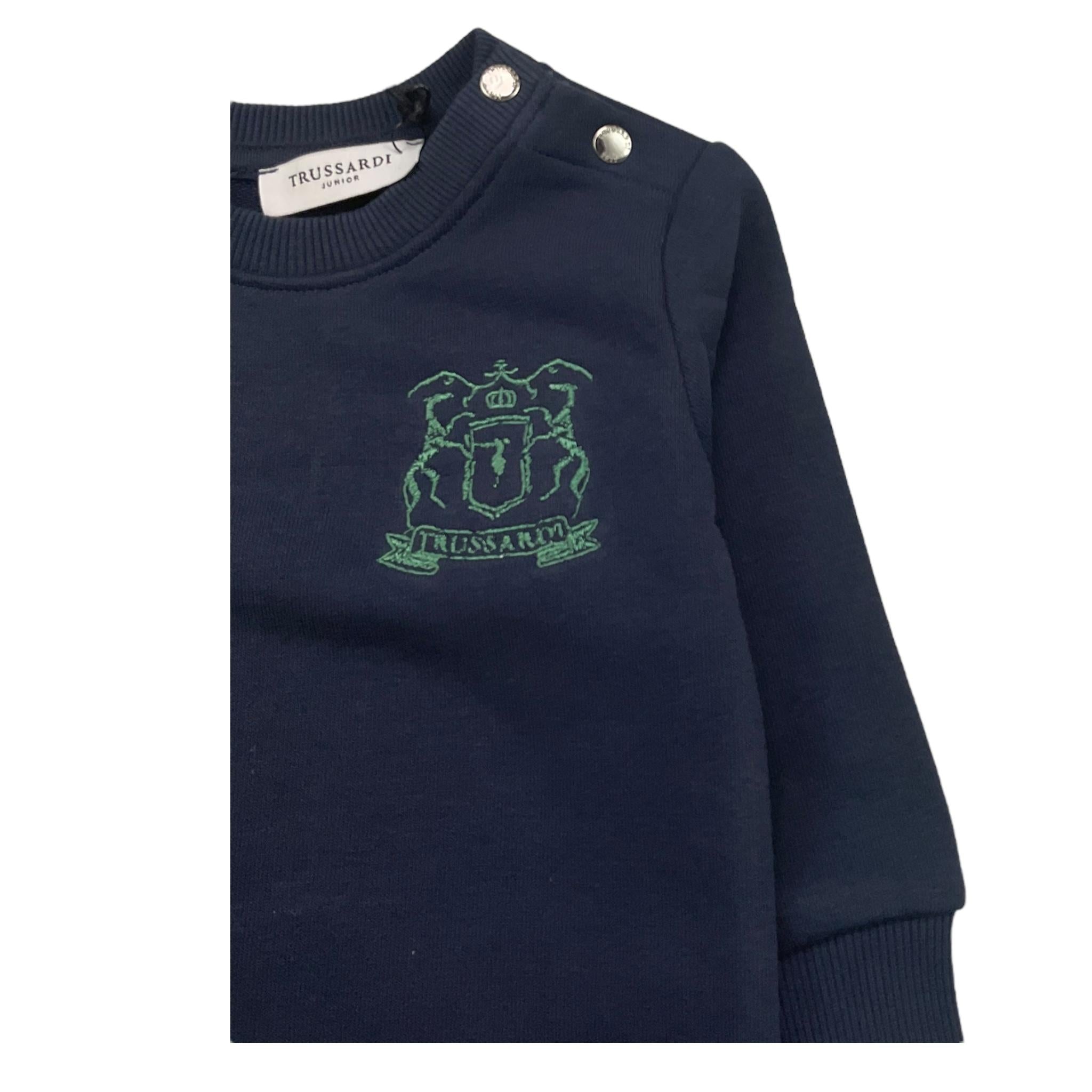 TRUSSARDI felpa chiusa girocollo tinta unita Blu per Neonato TIA25124FE BLU TRUSSARDI