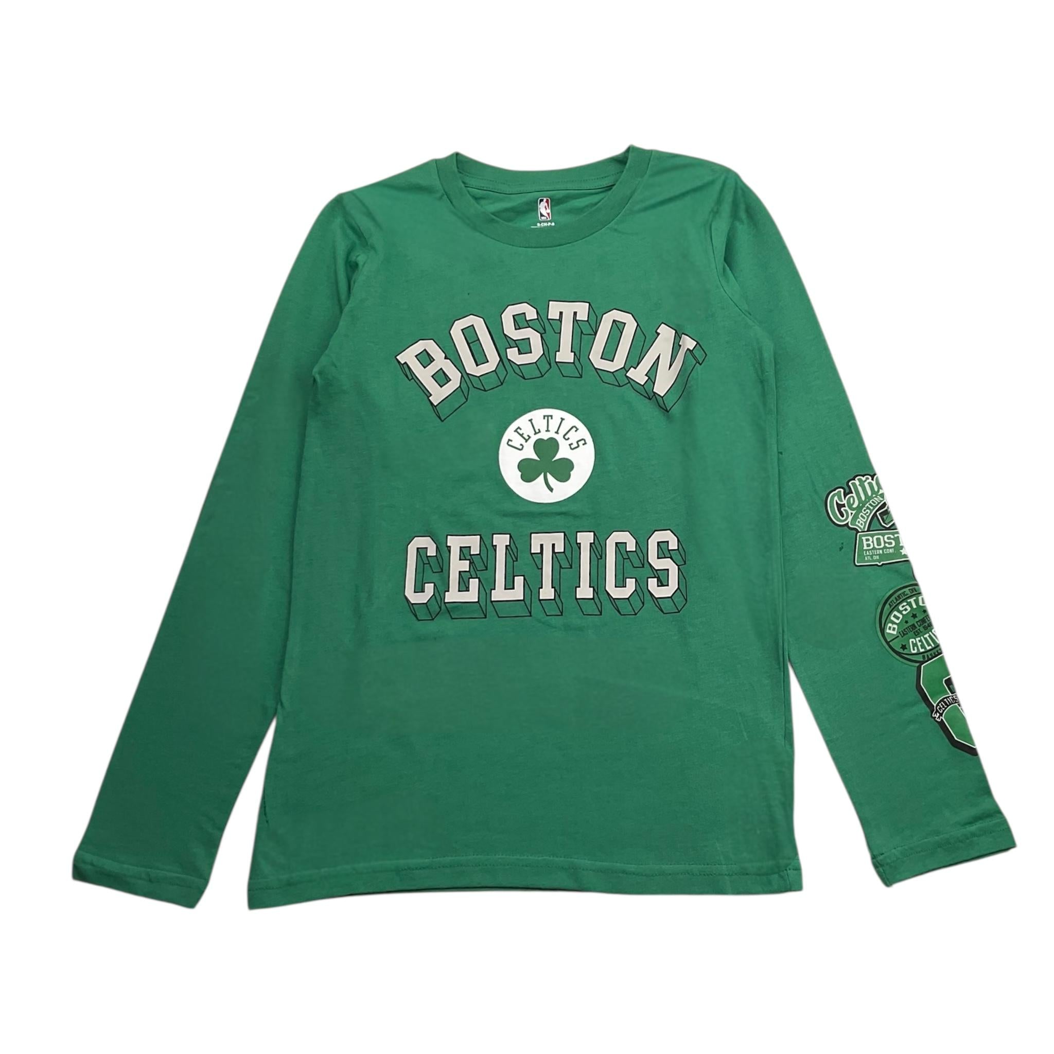 NBA shirt girocollo tinta unita con stampa Verde per Bambino EK2B7BDMJB04 VERDE NBA