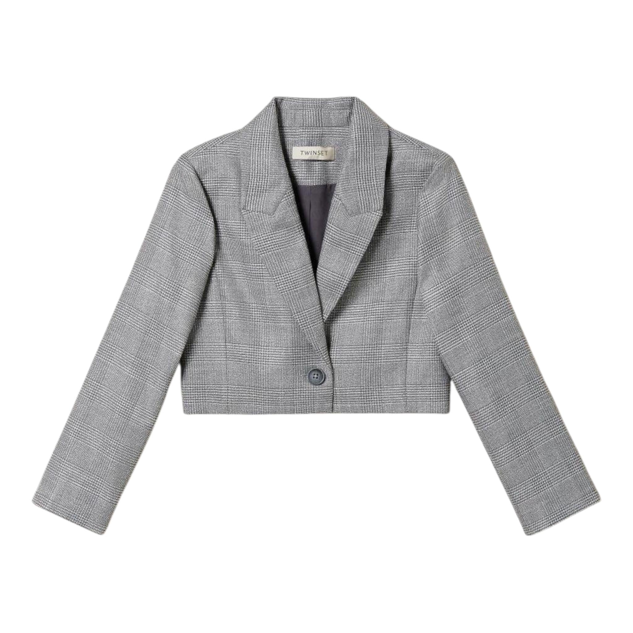 TWINSET giacca tinta unita con microfantasia Grigio per Bambina 242GJ2180X GRIGIO TWINSET