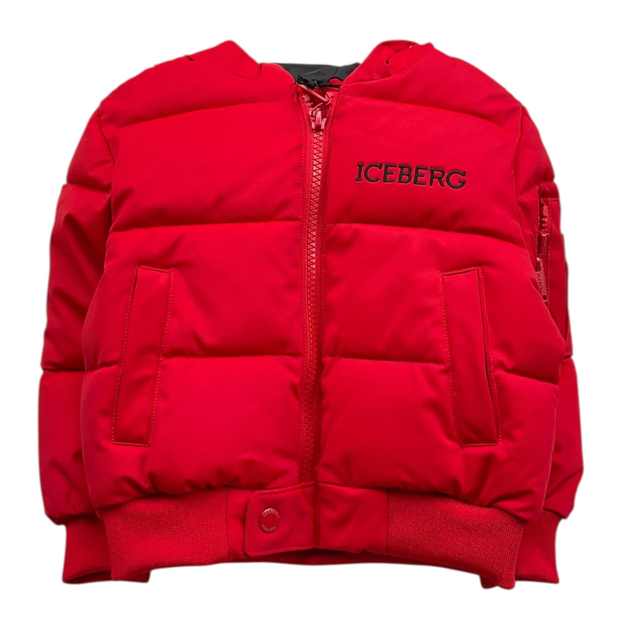 ICEBERG giubbino tinta unita con zip e cappuccio Rosso per Bambino GBICE5511BJ ROSSO ICEBERG