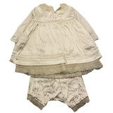 CAFFE' D'ORZO set abito manica lunga con culotte Avorio per Neonata ZT1040 AVORIO CAFFE' D'ORZO