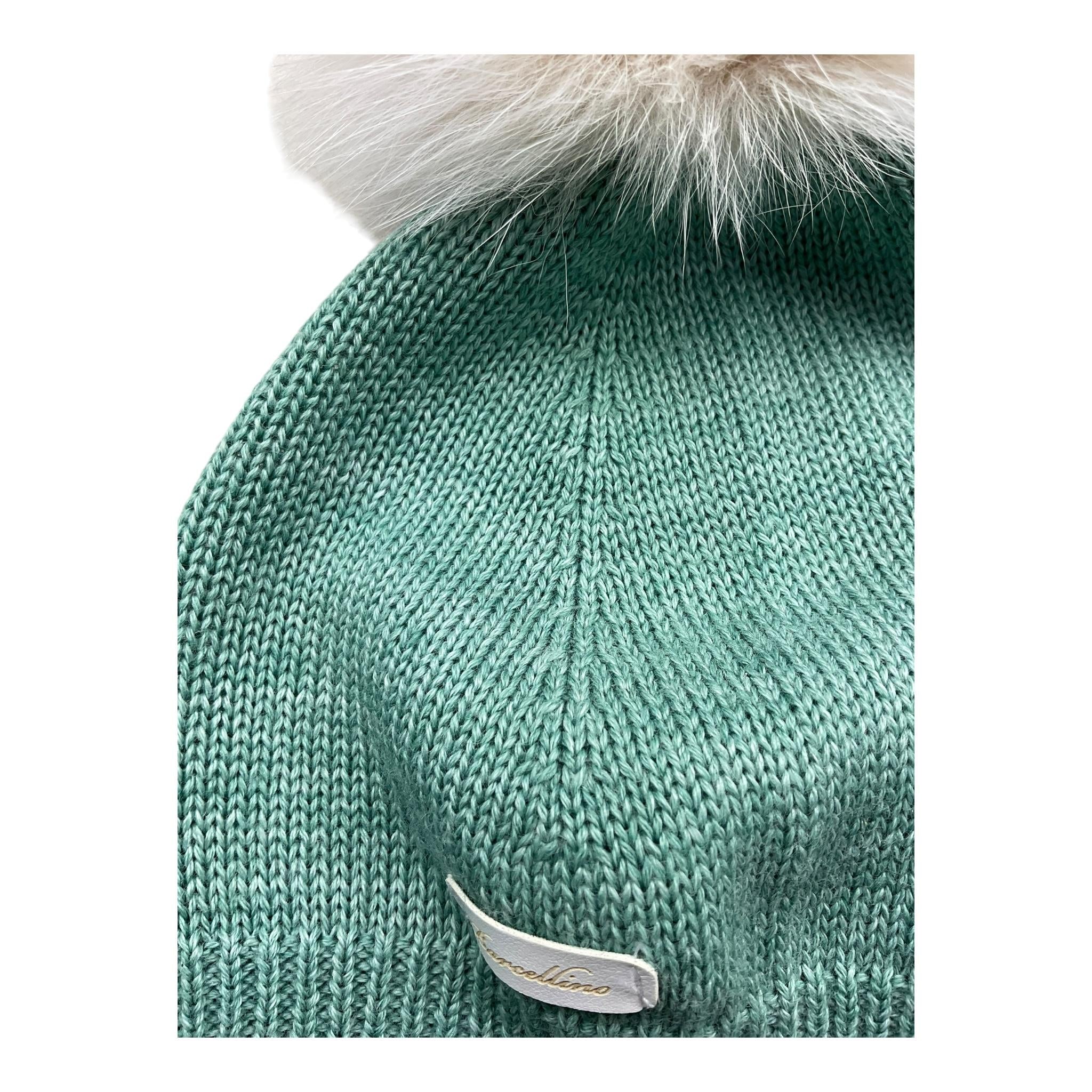 BARCELLINO cappello tinta unita con pon pon Verde per Neonato 10611 VERDE BARCELLINO