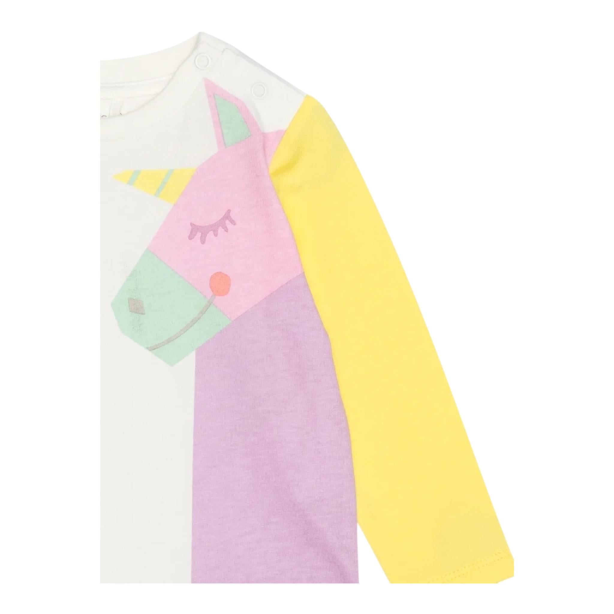 STELLA McCARTNEY shirt girocollo tinta unita con stampe in contrasto Bianco per Neonata TT8120 BIANCO STELLA McCARTNEY