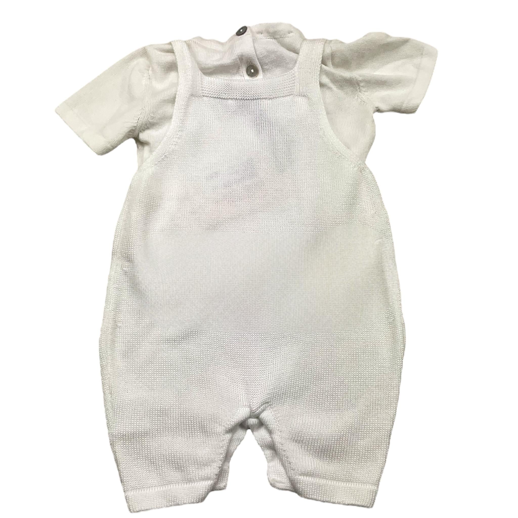 MAGNIFICIO DI VERONA complet 2 pezzi t-shirt-salopette Panna per Neonato 045107 PANNA MAGNIFICIO DI VERONA