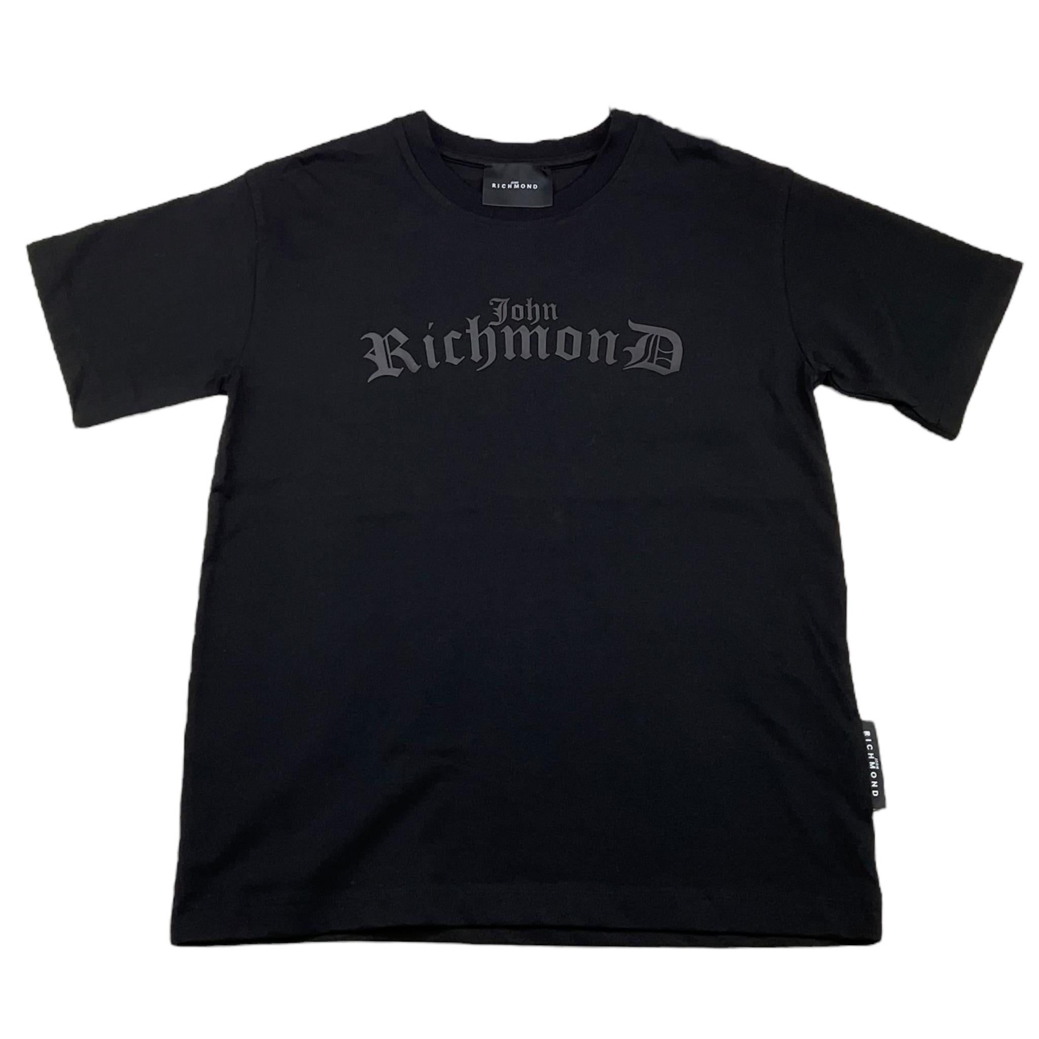 JOHN RICHMOND t-shirt girocollo tinta unita con applicazioni Nero per Bambino RBA25025TS NERO JOHN RICHMOND