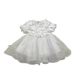 NANAN abito cerimonia mezza manica con tulle  Bianco per Neonata N053 BIANCO NANAN