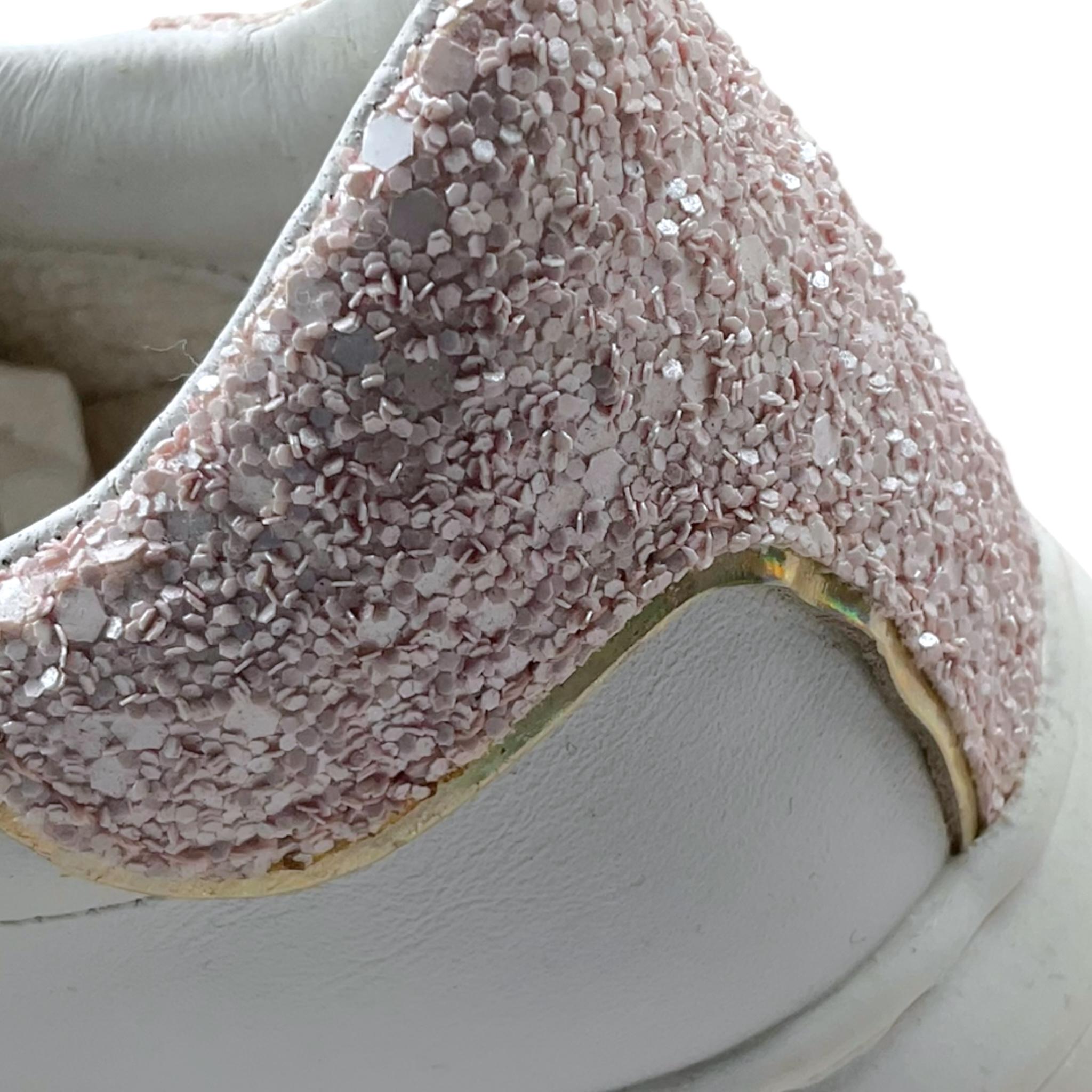 D.A.T.E. sneakers tinta unita con lacci e glitter Bianco per Bambina SFERAGLITTER BIANCO D.A.T.E.