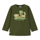 MAYORAL shirt girocollo tinta unita con stampa Verde per Bambino 4054J VERDE MAYORAL