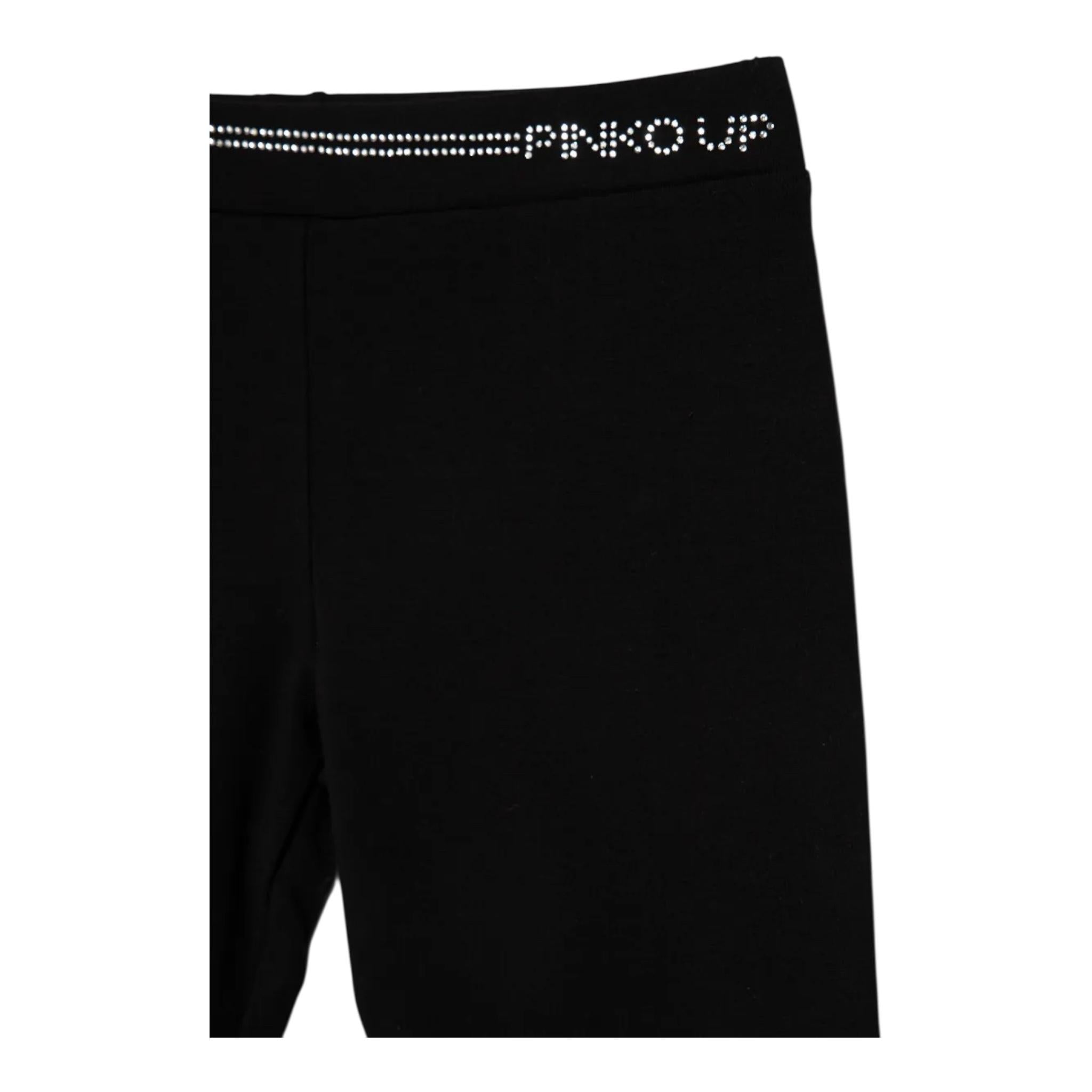 PINKO leggins tinta unita con logo Nero per Bambina F4PIJGLG137 NERO PINKO