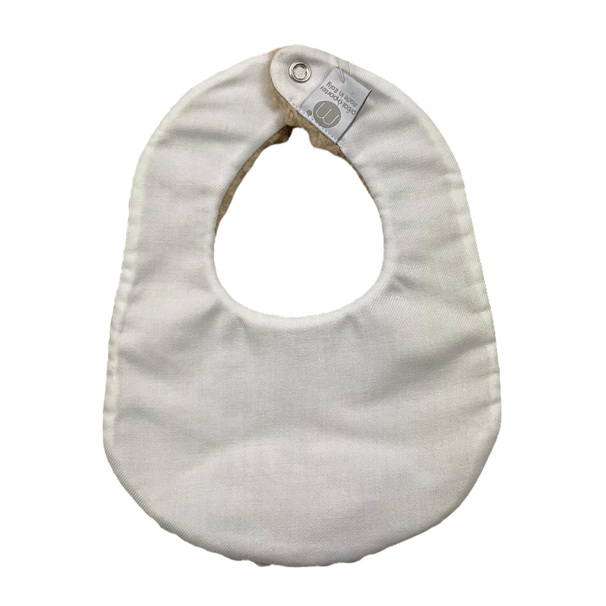 MARLU' bavetta tinta unita con applicazione Beige per Neonata IB56BAV BEIGE MARLU'