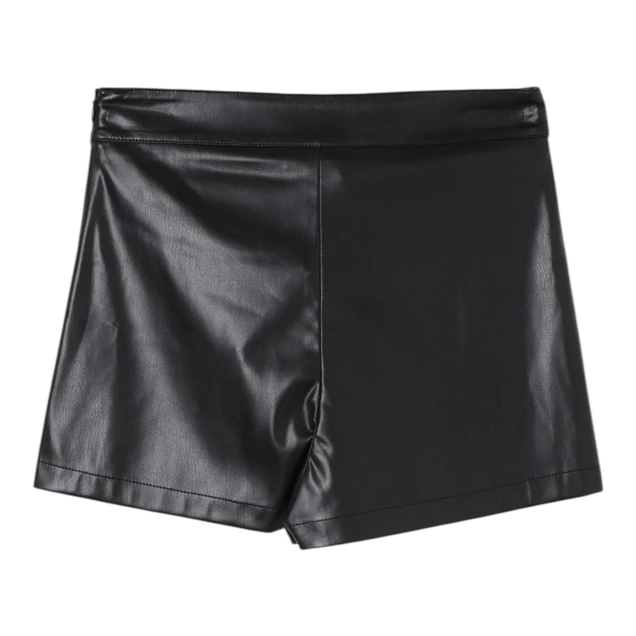 LIU JO short in ecopelle tinta unita  Nero per Bambina GF4057XXX NERO LIU JO