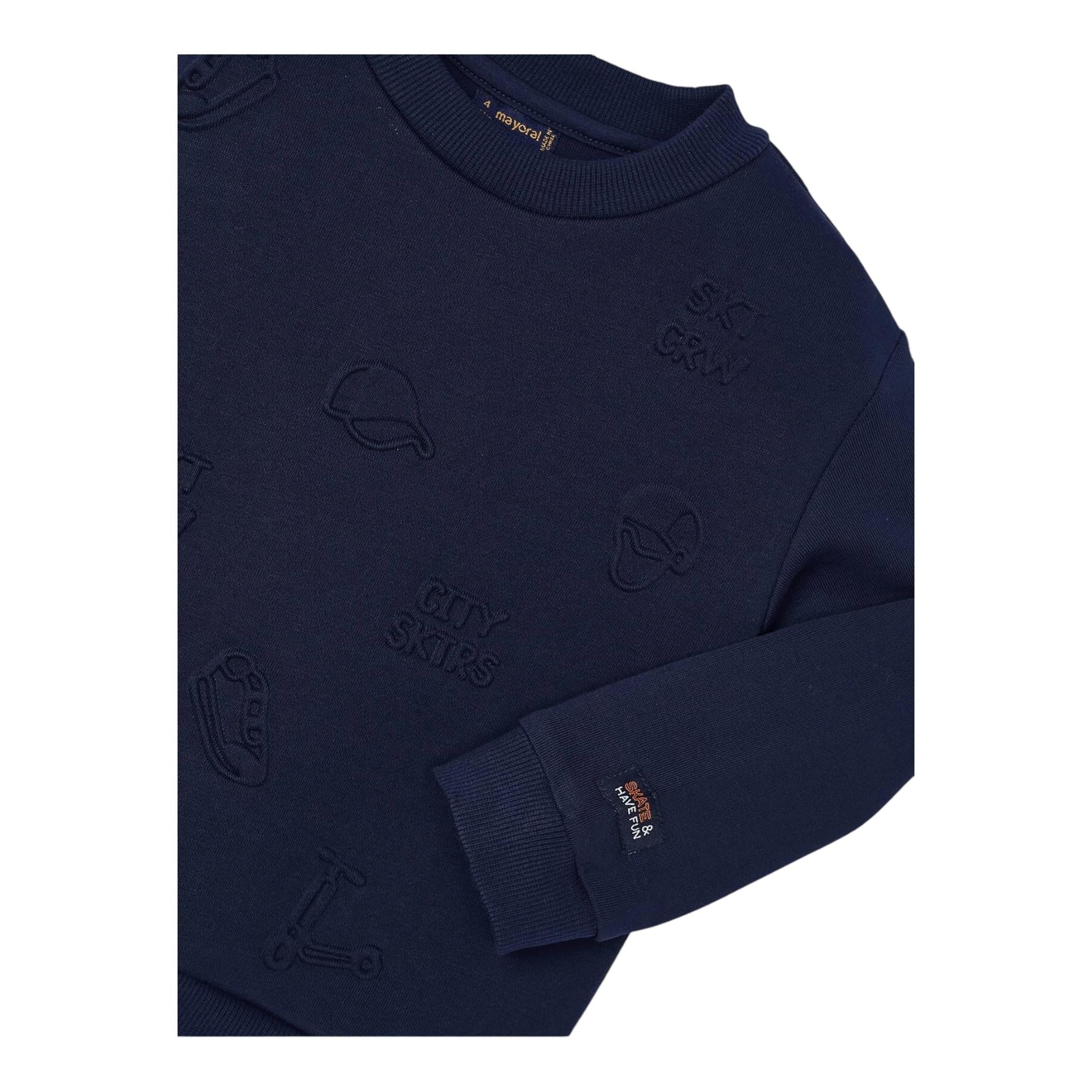 MAYORAL felpa tinta unita girocollo con stampa in rilievo Blu per Bambino 4454 BLU MAYORAL