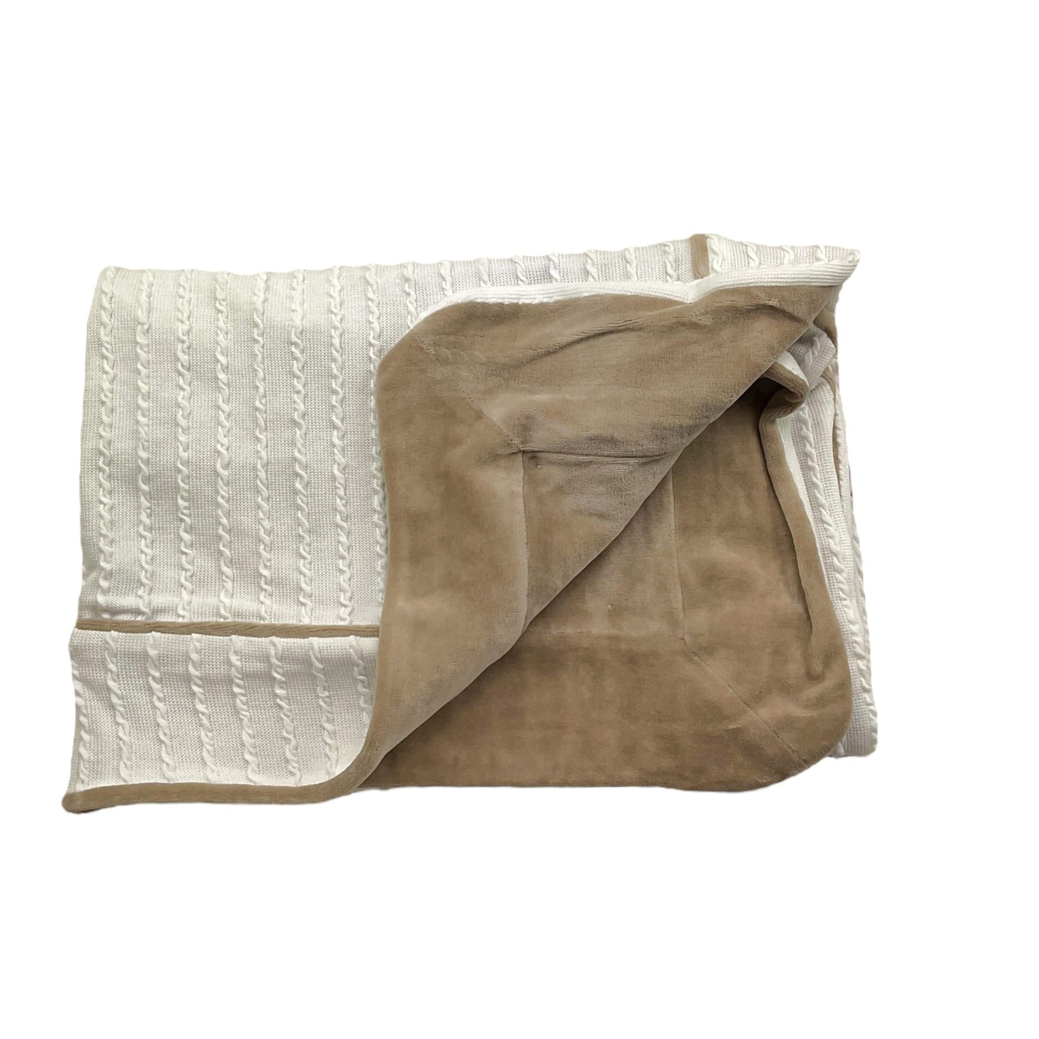 LA STUPENDERIA coperta bicolore con finti bottoni Bianco per Neonato TBCO60 BIANCO LA STUPENDERIA