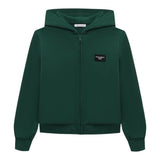 DOLCE & GABBANA felpa tinta unita con zip e cappuccio Verde per Bambino L4JWID VERDE DOLCE & GABBANA