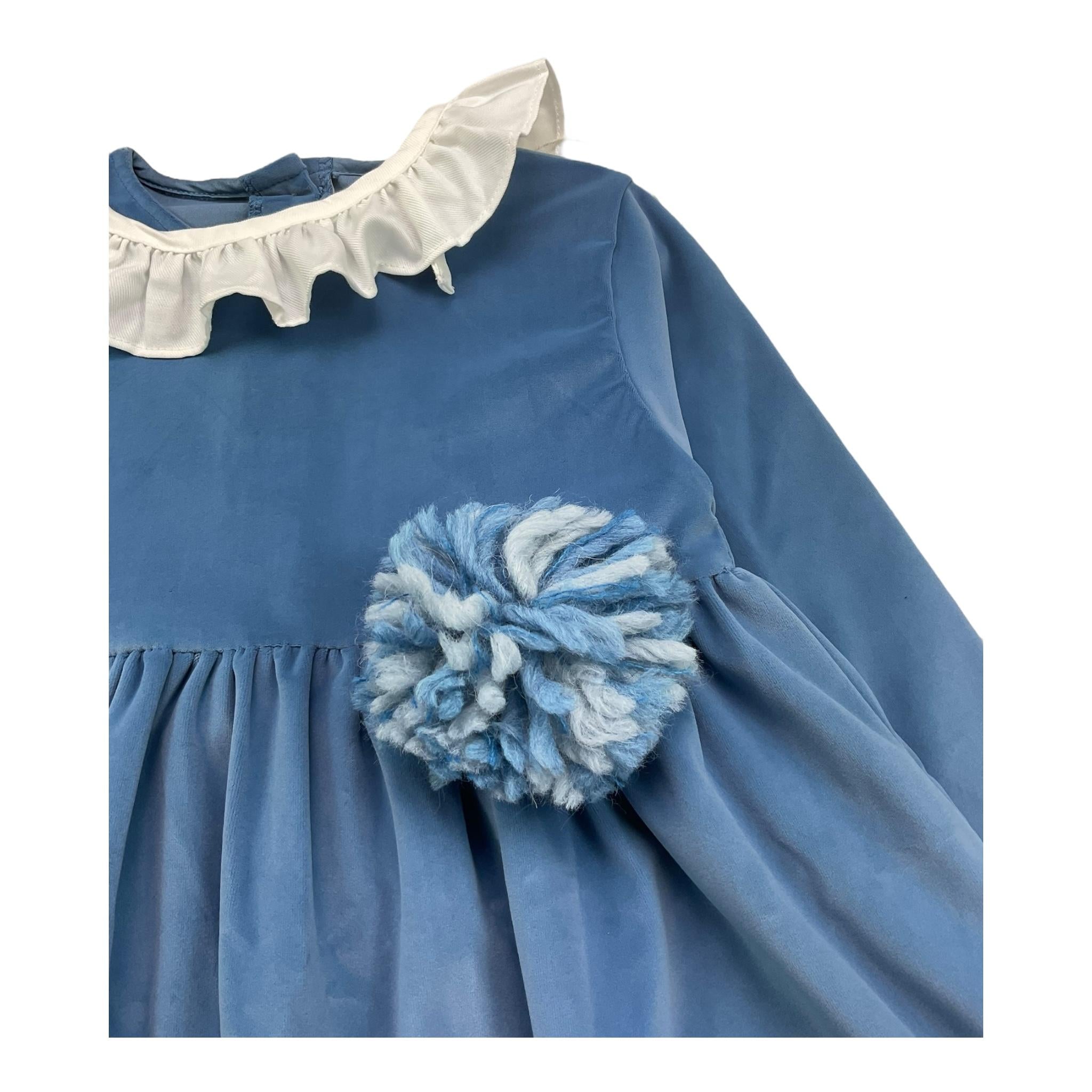 MALVI & CO abito manica lunga tinta unita in ciniglia Azzurro per Bambina F24M019VELBB AZZURRO MALVI & CO
