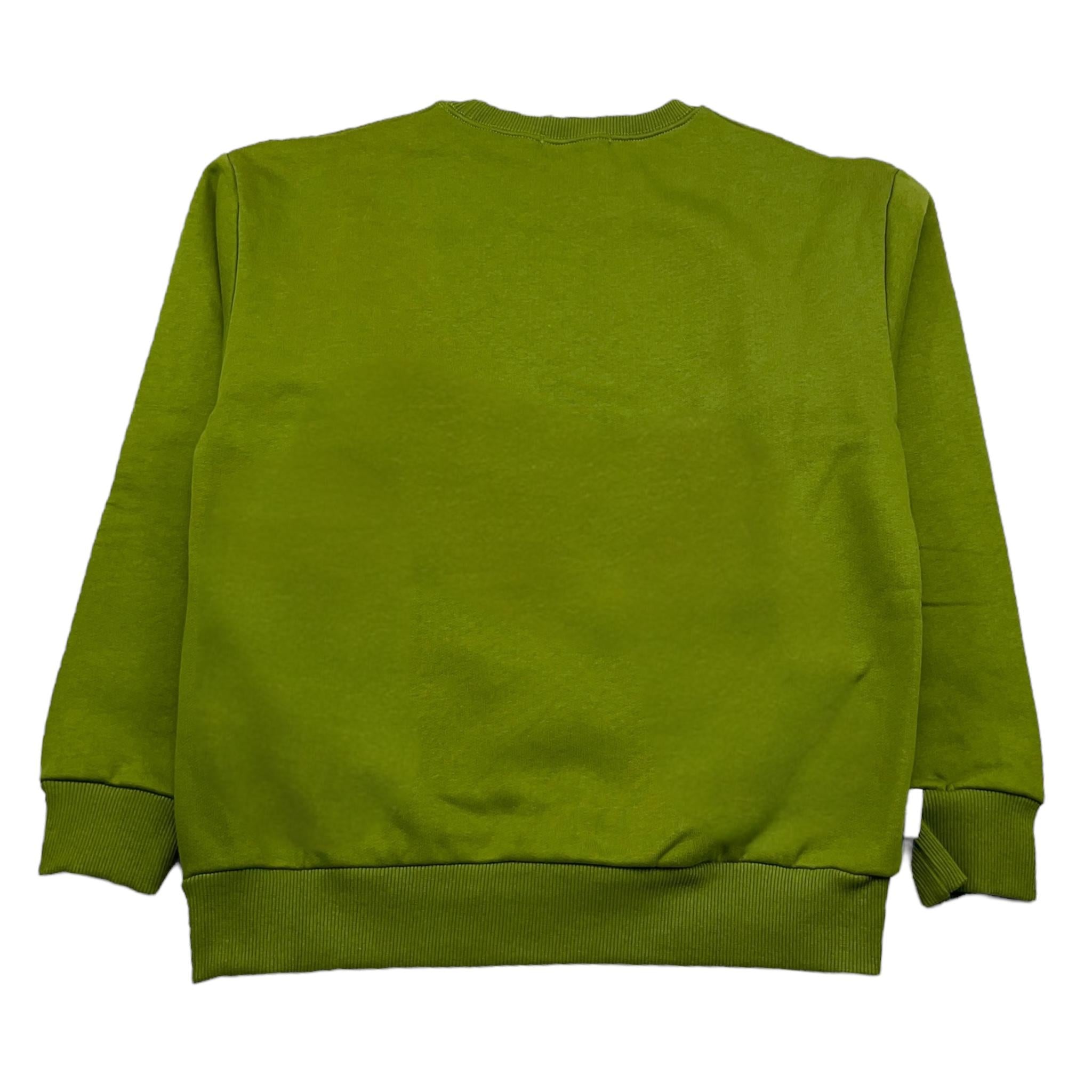 SHOE felpa chiusa girocollo tinta unita con stampa in contrasto Verde per Bambino GARY0423 VERDE SHOE