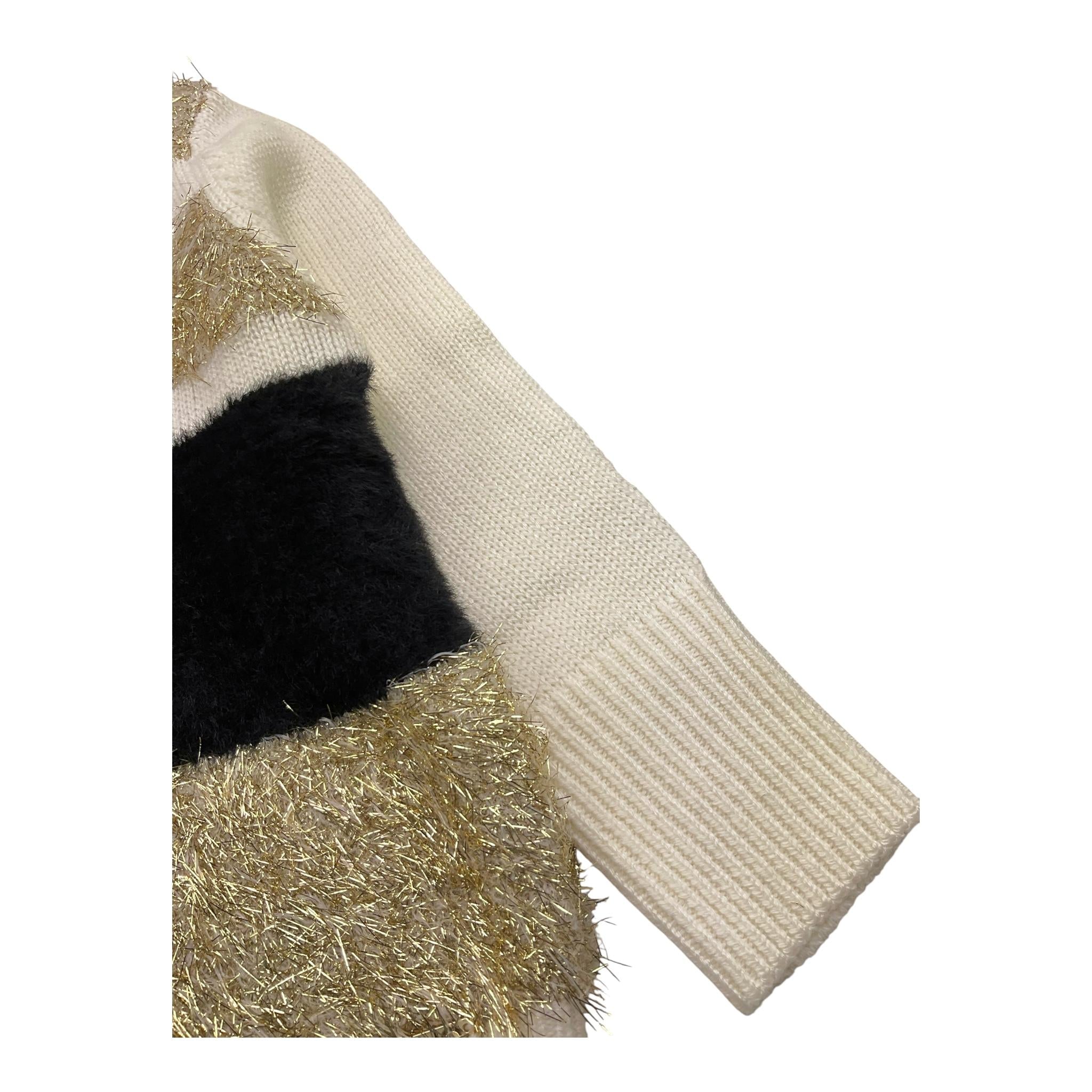 LIU JO maglia girocollo tinta unita con applicazioni Panna per Bambina KF4124J PANNA LIU JO