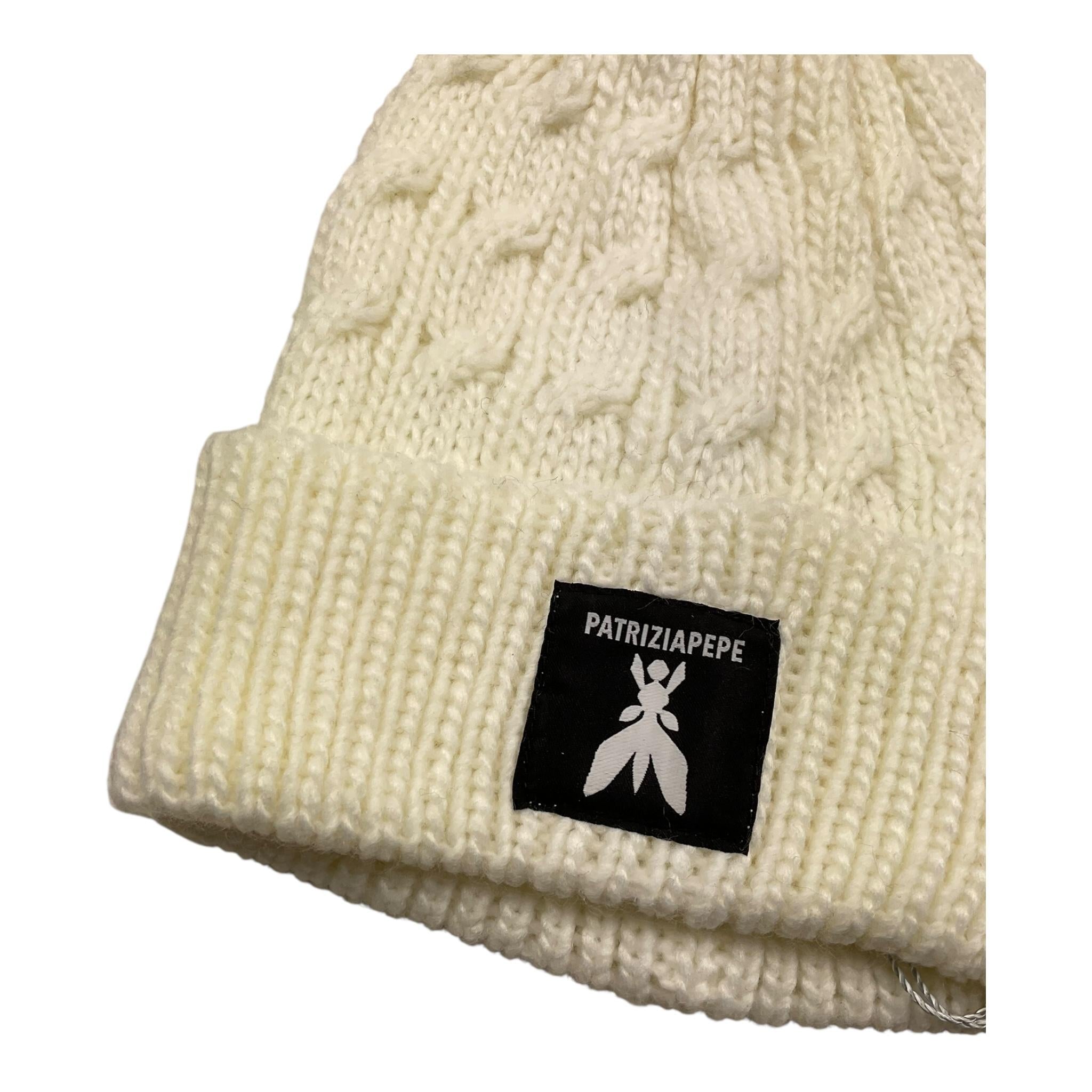 PATRIZIA PEPE cappello tinta unita con logo Panna per Bambina 7F0018 PANNA PATRIZIA PEPE