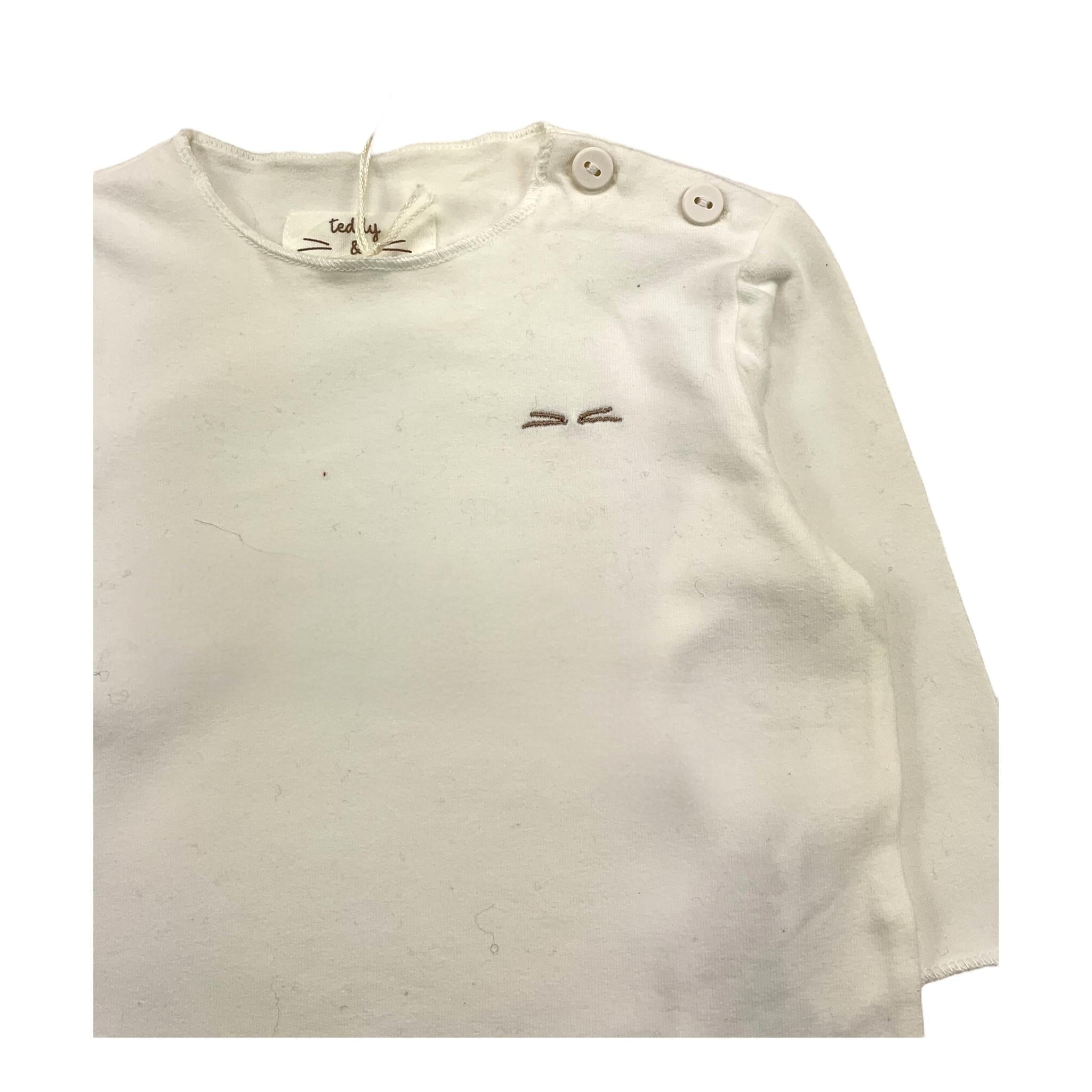 TEDDY E MINOU shirt girocollo tinta unita con stampa Panna per Neonato I24SH013M7017 PANNA TEDDY E MINOU