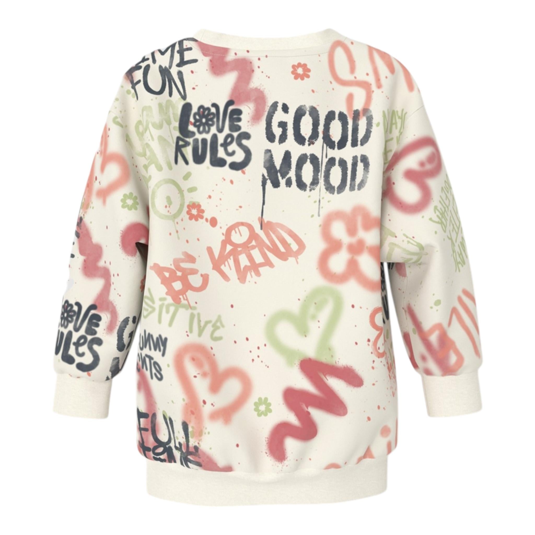 NAME IT abito tinta unita modello felpa con stampa Panna per Neonata 13233043N PANNA NAME IT