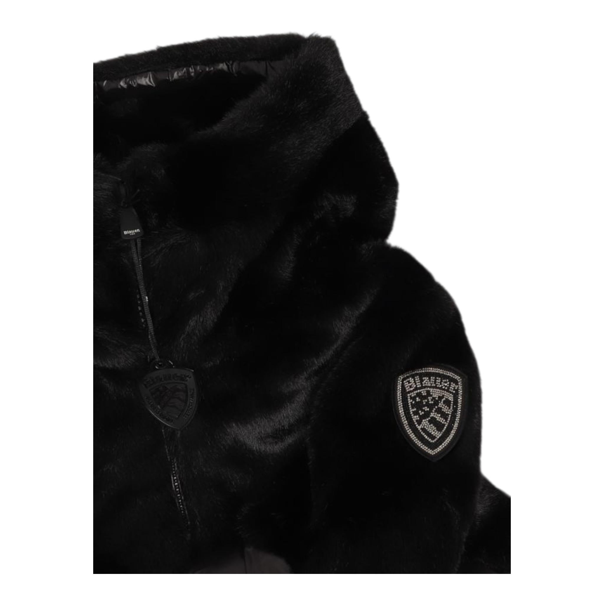 BLAUER giubbino tinta unita con pelliccia Nero per Bambina 24WBLGC02527 NERO BLAUER