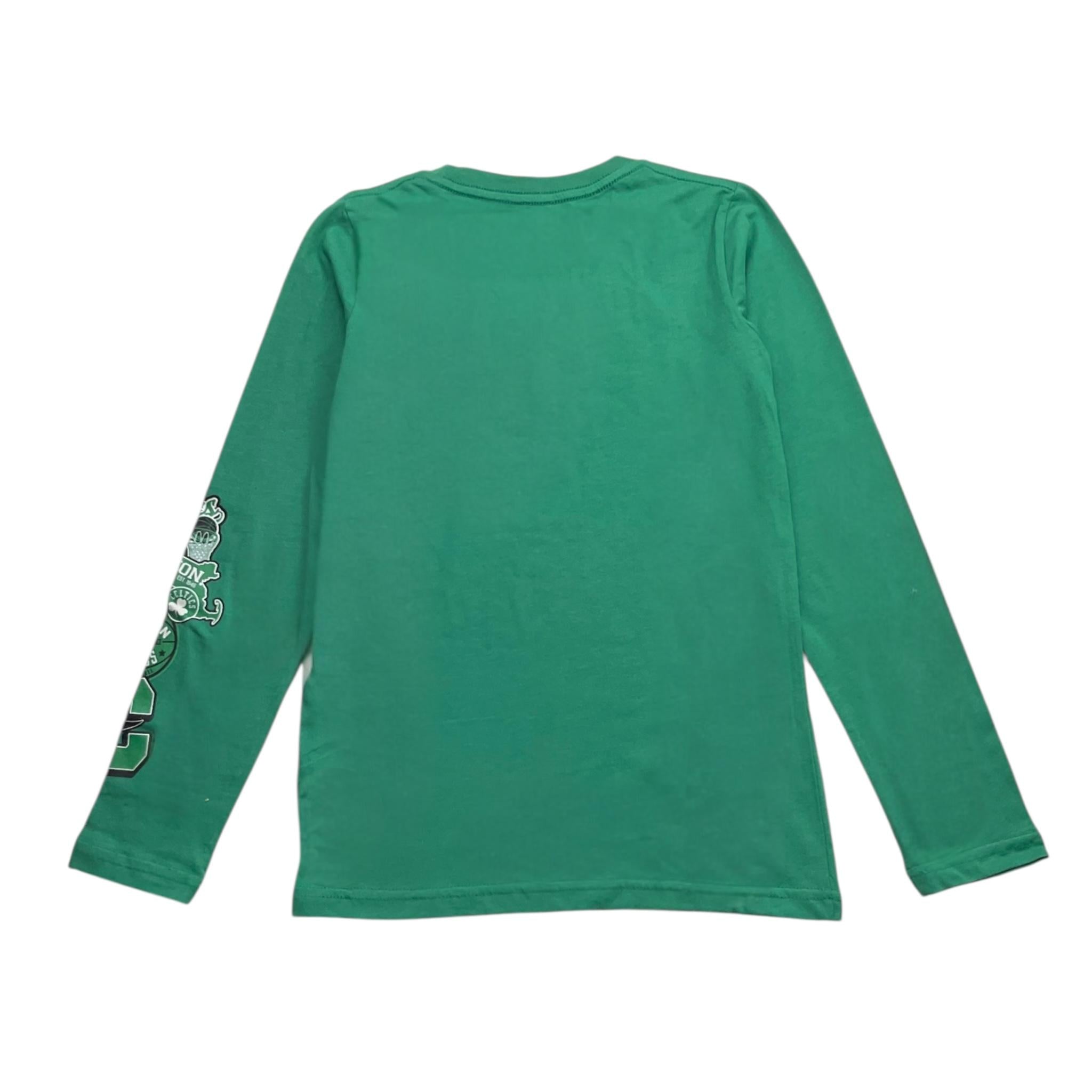 NBA shirt girocollo tinta unita con stampa Verde per Bambino EK2B7BDMJB04 VERDE NBA