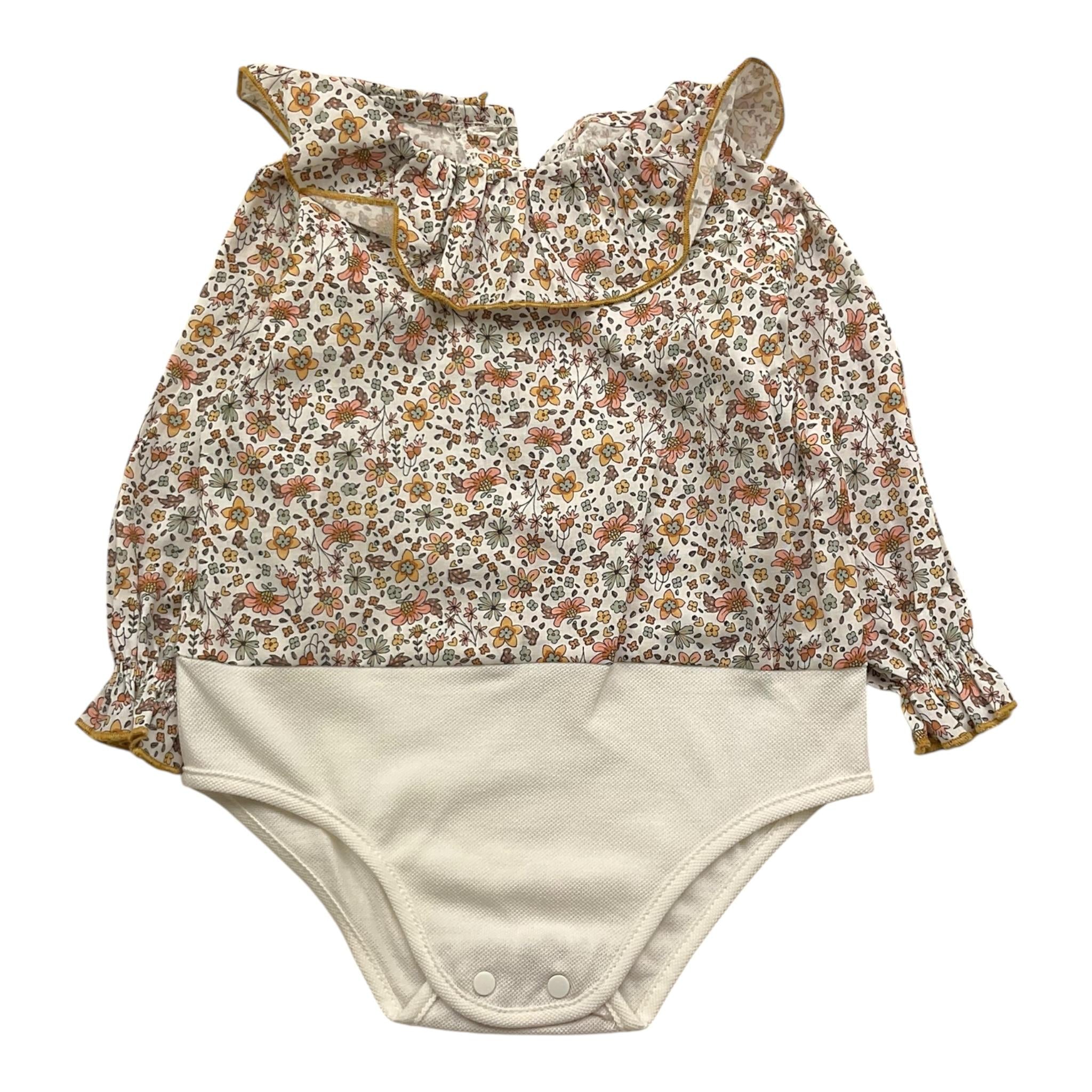 LA STUPENDERIA camicia modello body tinta unita con fantasia fiori Bianco per Neonata TBBD522 BIANCO LA STUPENDERIA