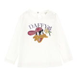 MONNALISA shirt girocollo tinta unita con stampa Bianco per Bambina 19B617 BIANCO MONNALISA