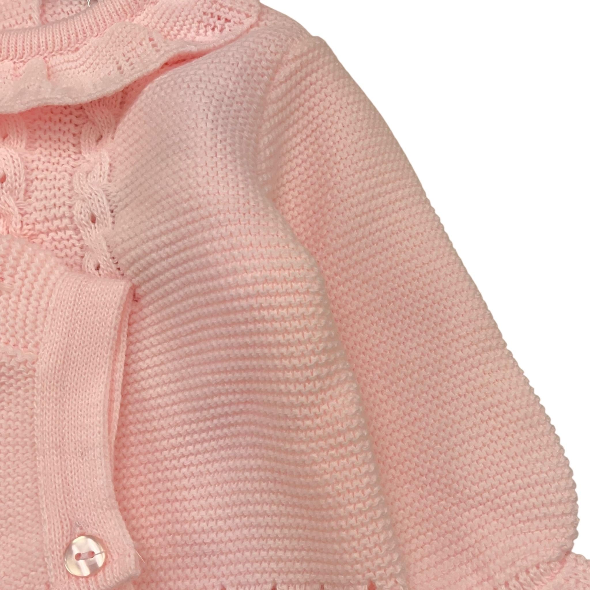 BABIDU completo 3pz ghettina-maglia-cappello tinta unita Rosa per Neonata 51759 ROSA BABIDU