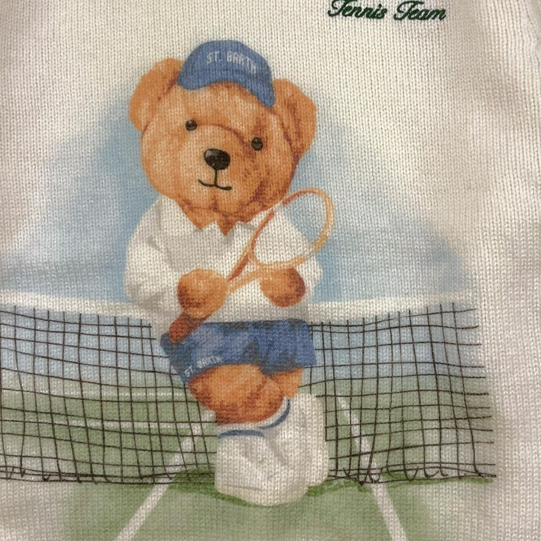SAINT BARTH maglia tinta unita girocollo con stampa Bianco per Bambino TENNISS BIANCO SAINT BARTH