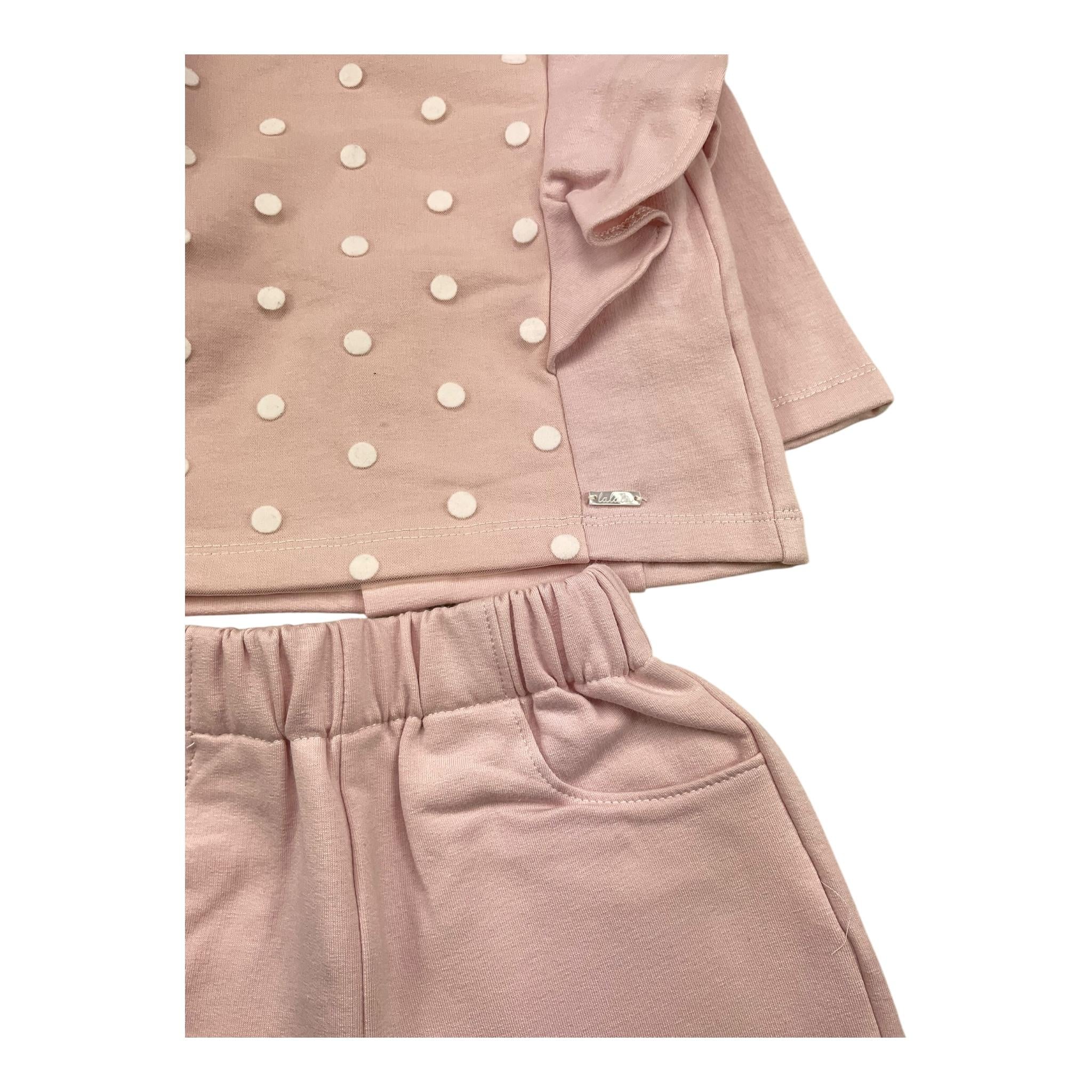 LALALU' completo 2 pezzi felpa-pantalone tinta unita Rosa per Neonata CFL06N ROSA LALALU'