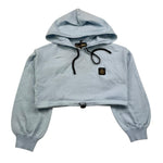 REFRIGIWEAR felpa in maglia tinta unita con cappuccio modello crop Azzurro per Bambina RWG937 AZZURRO REFRIGIWEAR