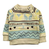 TRUSSARDI felpa chiusa girocollo stampa fantasia Avorio per Neonato TIA25168 AVORIO TRUSSARDI
