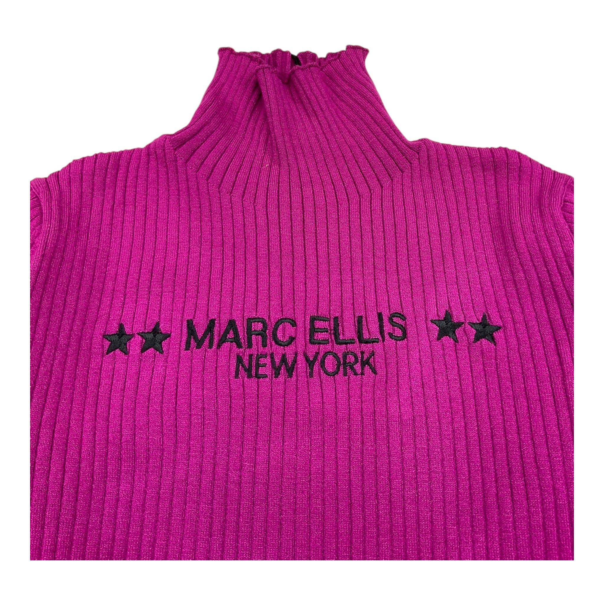 MARC ELLIS maglia collo alto tinta unita con logo Fuxia per Bambina JMJSW00188XX FUXIA MARC ELLIS
