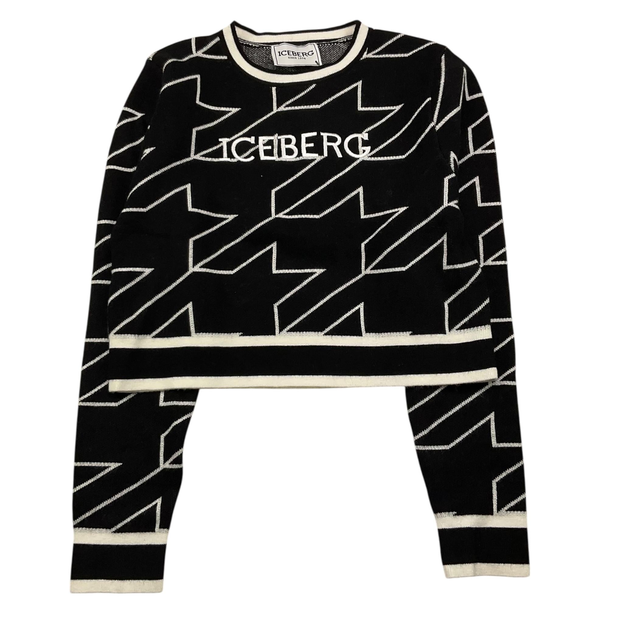 ICEBERG maglia girocollo tina unita con stampe in contrasto Nero per Bambina MGICE5358JX NERO ICEBERG