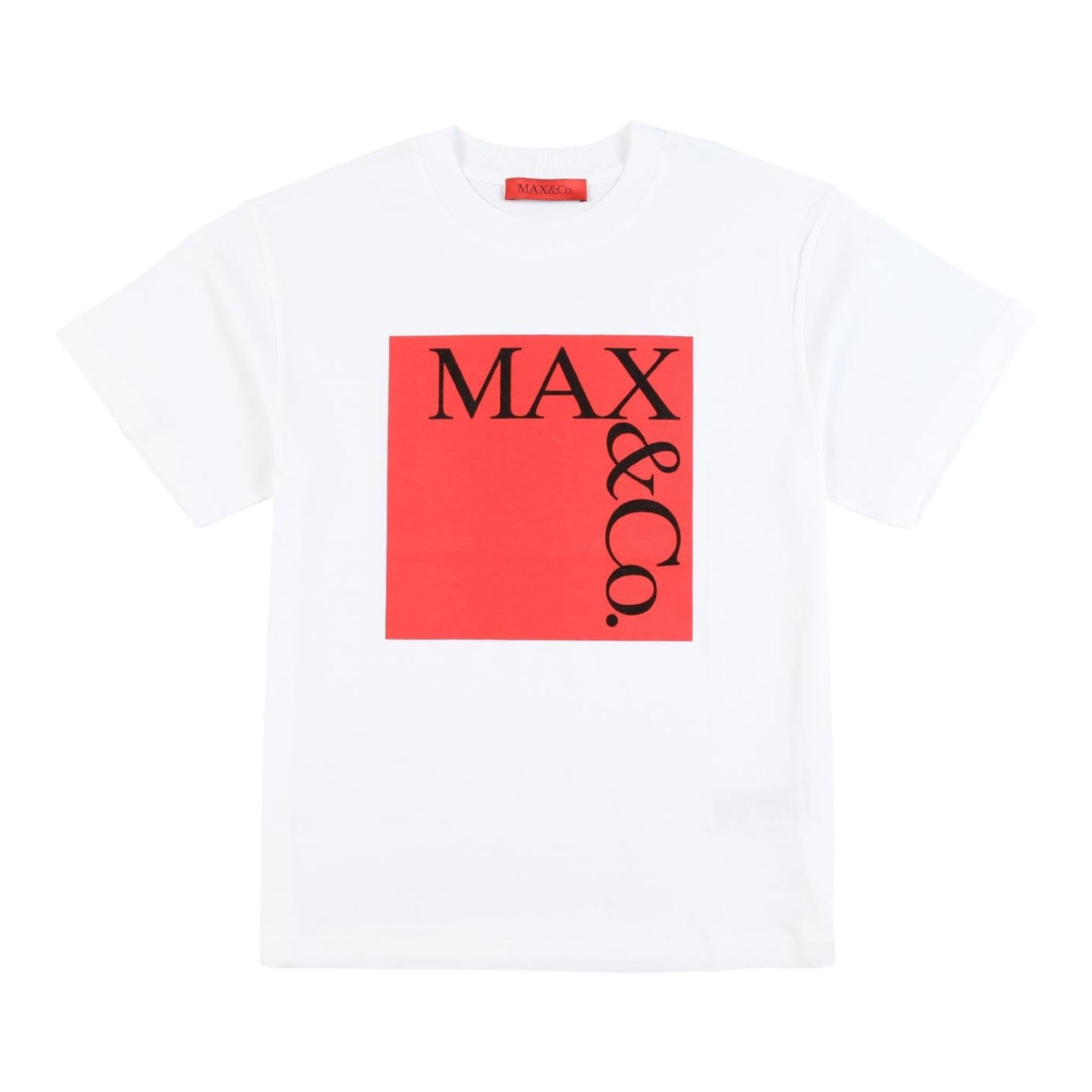 MAX&Co. t-shirt girocollo tinta unita con logo Bianco per Bambina MX0005 BIANCO MAX&Co.