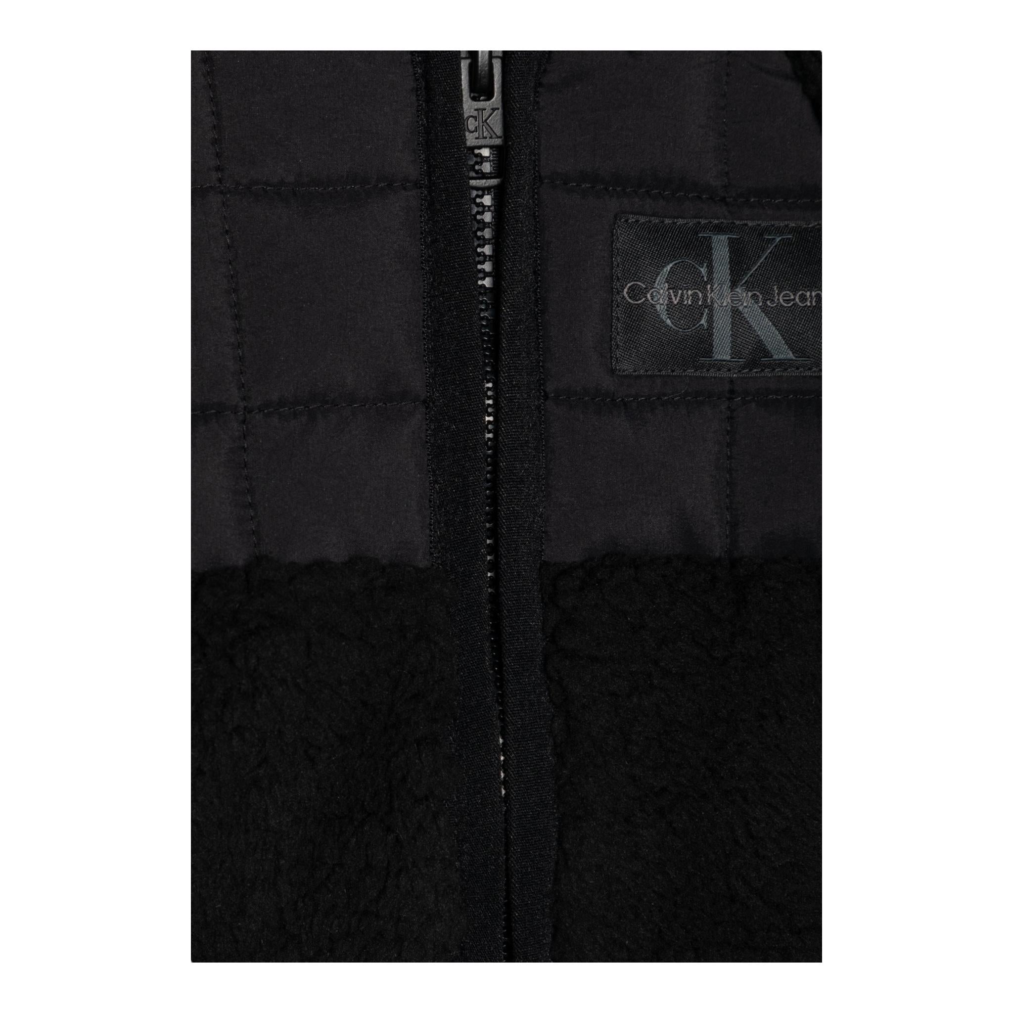 CALVIN KLEIN giubbino tinta unita teddy con cappuccio Nero per Neonato IN0IN00201 NERO CALVIN KLEIN