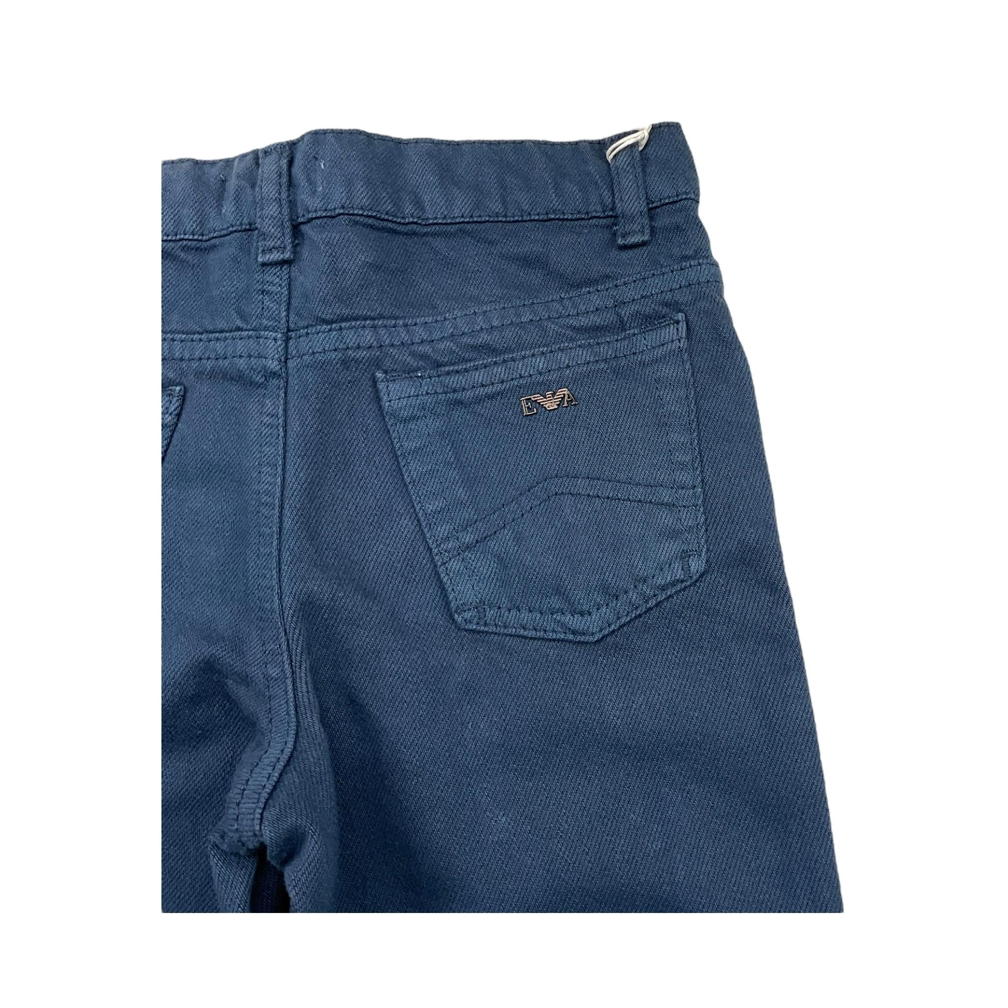 EMPORIO ARMANI pantalone tinta unita con girovita regolabile Blu per Bambino 6RHJ02 BLU EMPORIO ARMANI