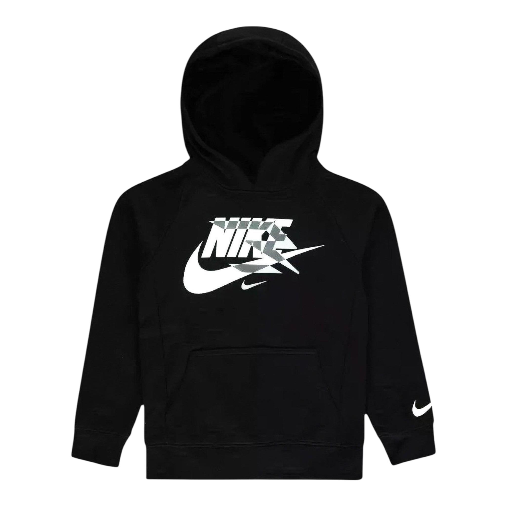 NIKE felpa tinta unita con cappuccio e stampa Nero per Bambino 9Q0870X NERO NIKE