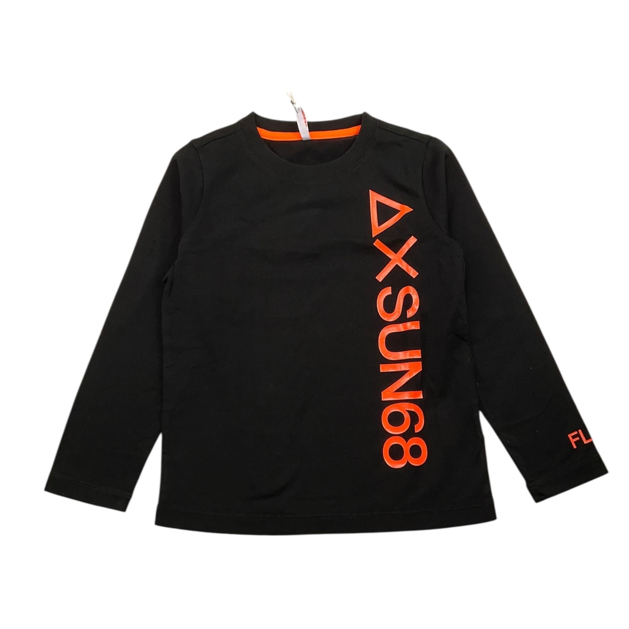 SUN68 shirt girocollo tinta unita con stampa Nero per Neonato T44311N NERO SUN68