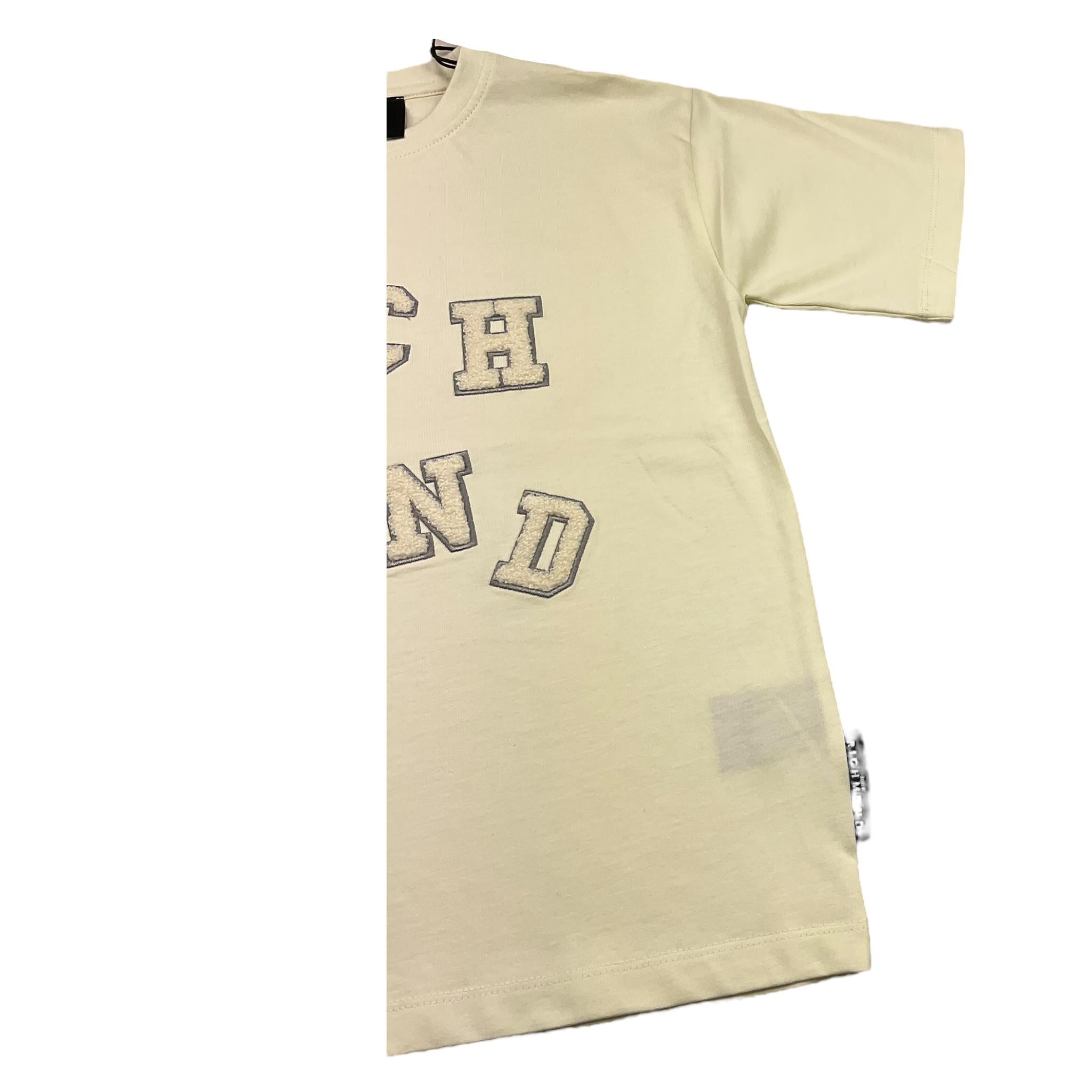 JOHN RICHMOND t-shirt girocollo tinta unita con stampa Panna per Bambino RBA25128TS PANNA JOHN RICHMOND