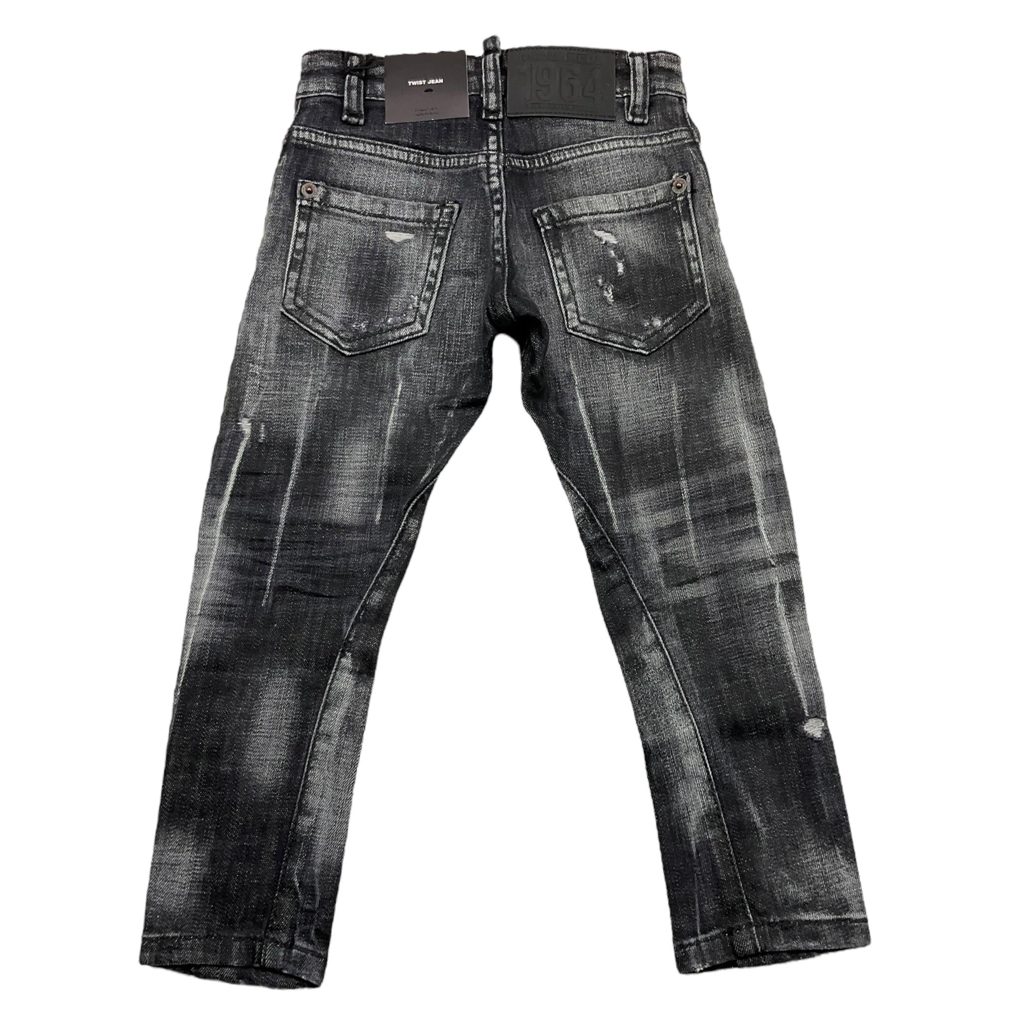 DSQUARED2 jeans tinta unita con strappi Nero per Bambino DQ1336 NERO DSQUARED2