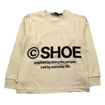 SHOE shirt girocollo tinta unita con stampa in contrasto Panna per Bambino TONY0120 PANNA SHOE