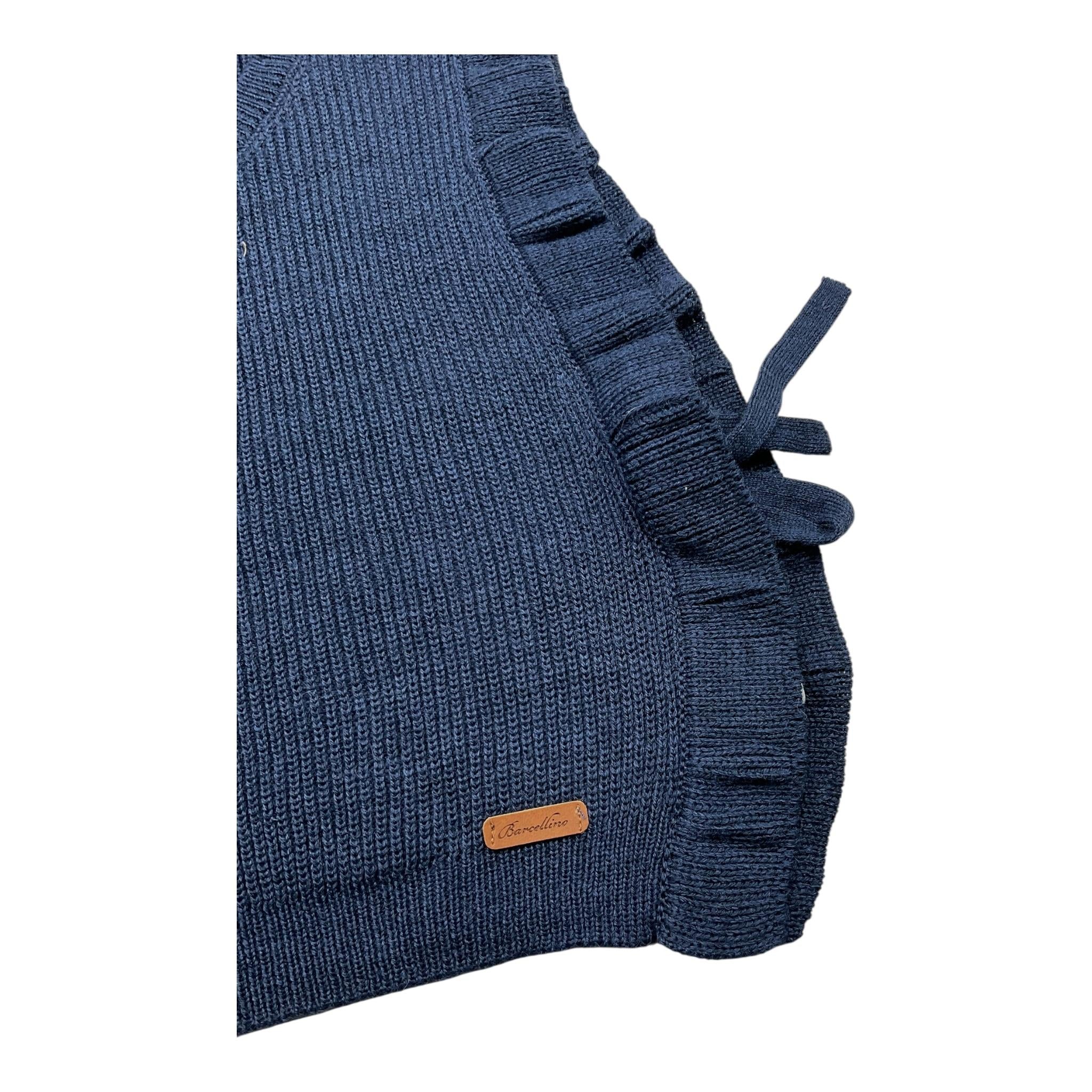 BARCELLINO gilet tinta unita scollo a v Blu per Bambina 115316J BLU BARCELLINO